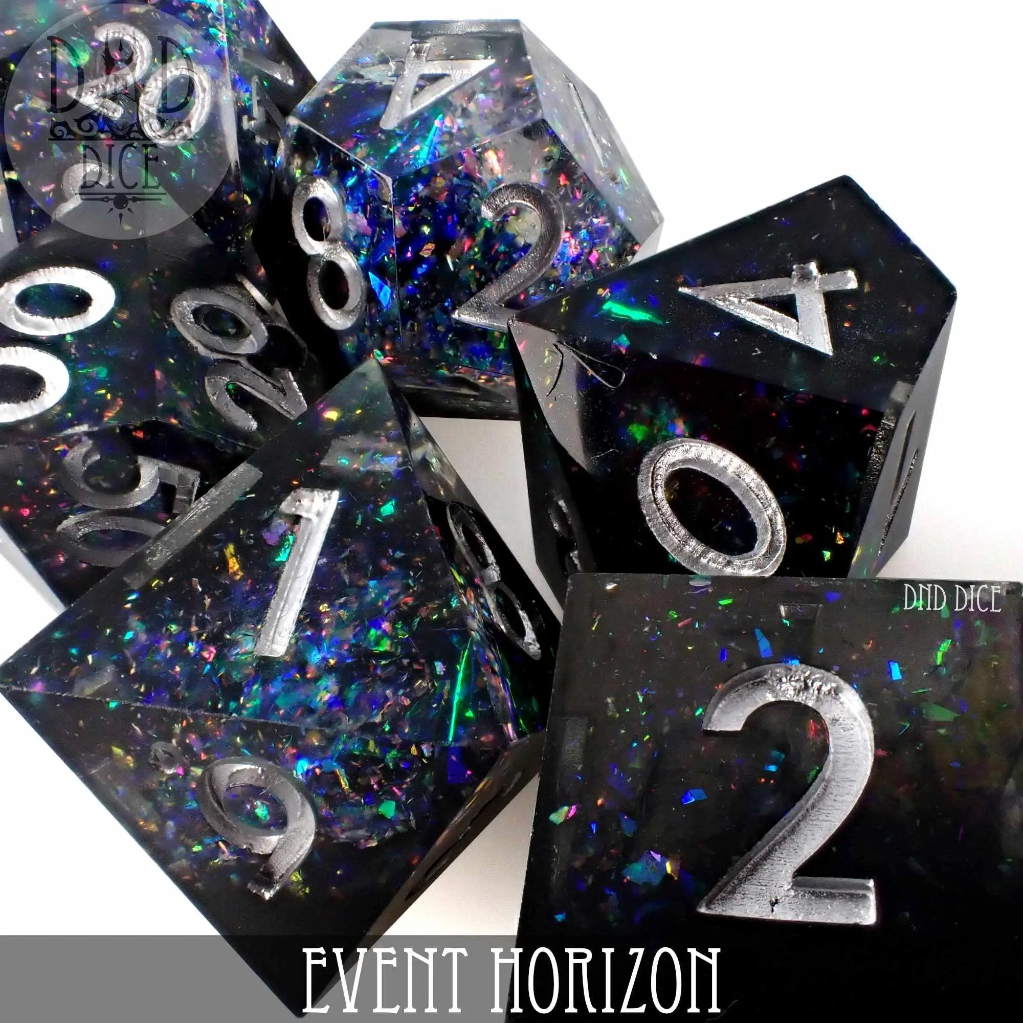 Event Horizon Handmade Dice Set by DNDDICE.COM