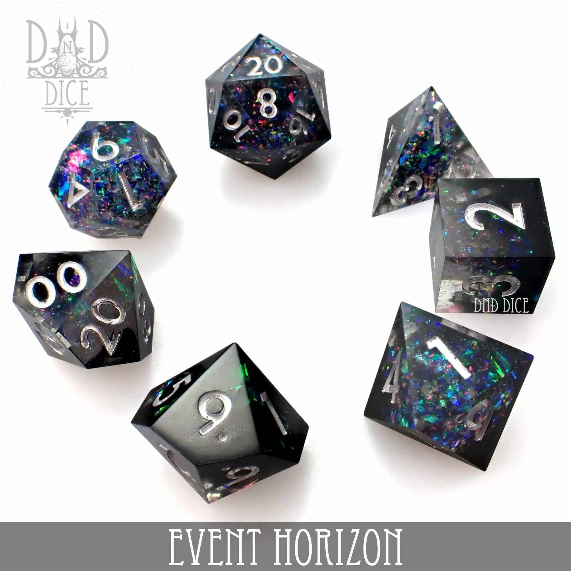 Event Horizon Handmade Dice Set by DNDDICE.COM