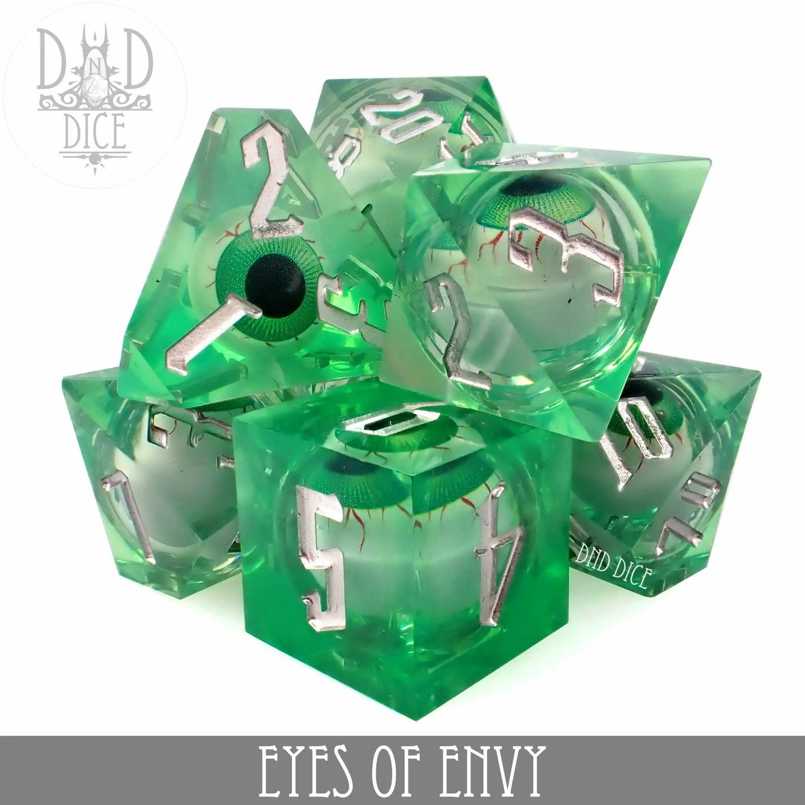 Eyes of Envy Liquid Core Dice Set by DNDDICE.COM