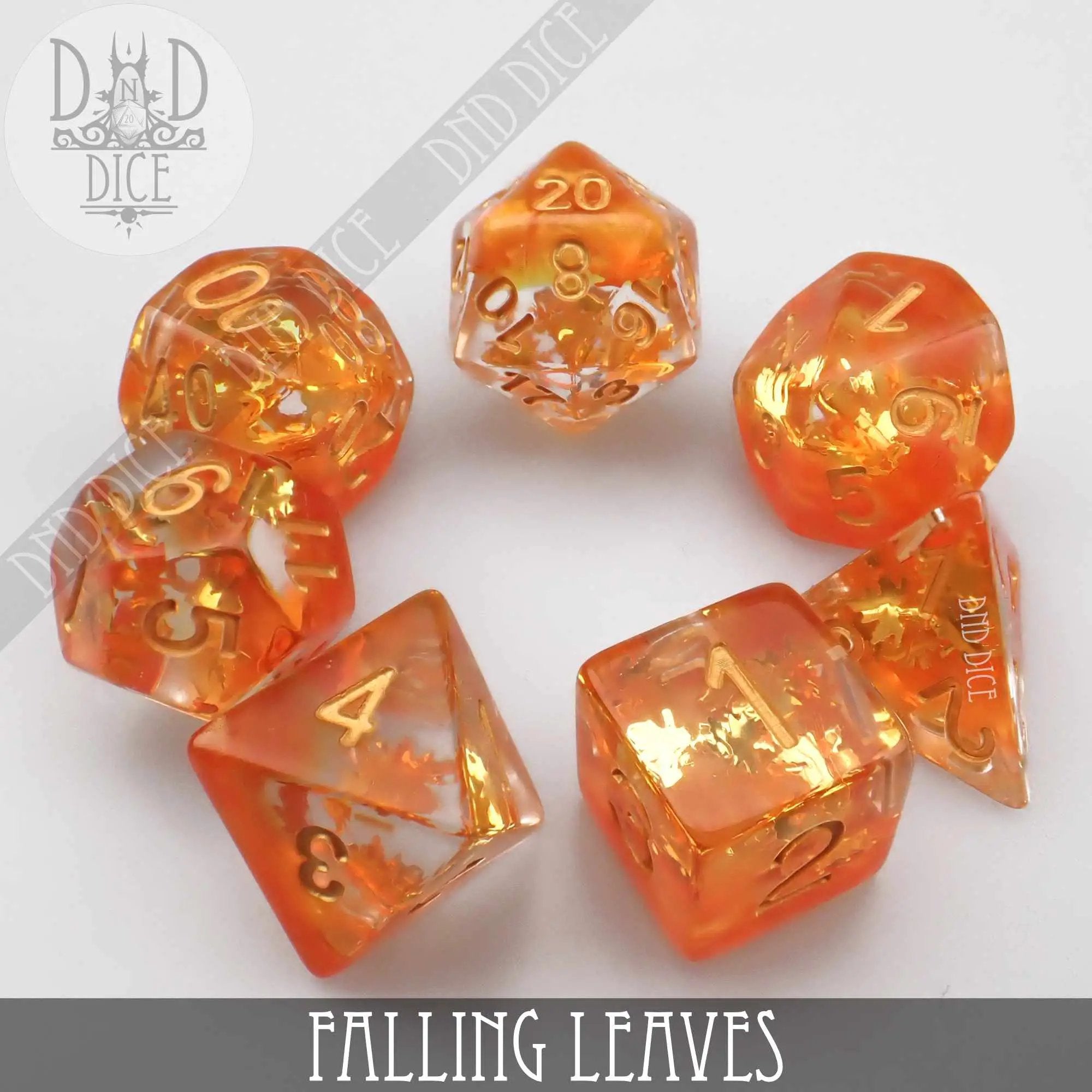Falling Leaves Dice Set by DNDDICE.COM