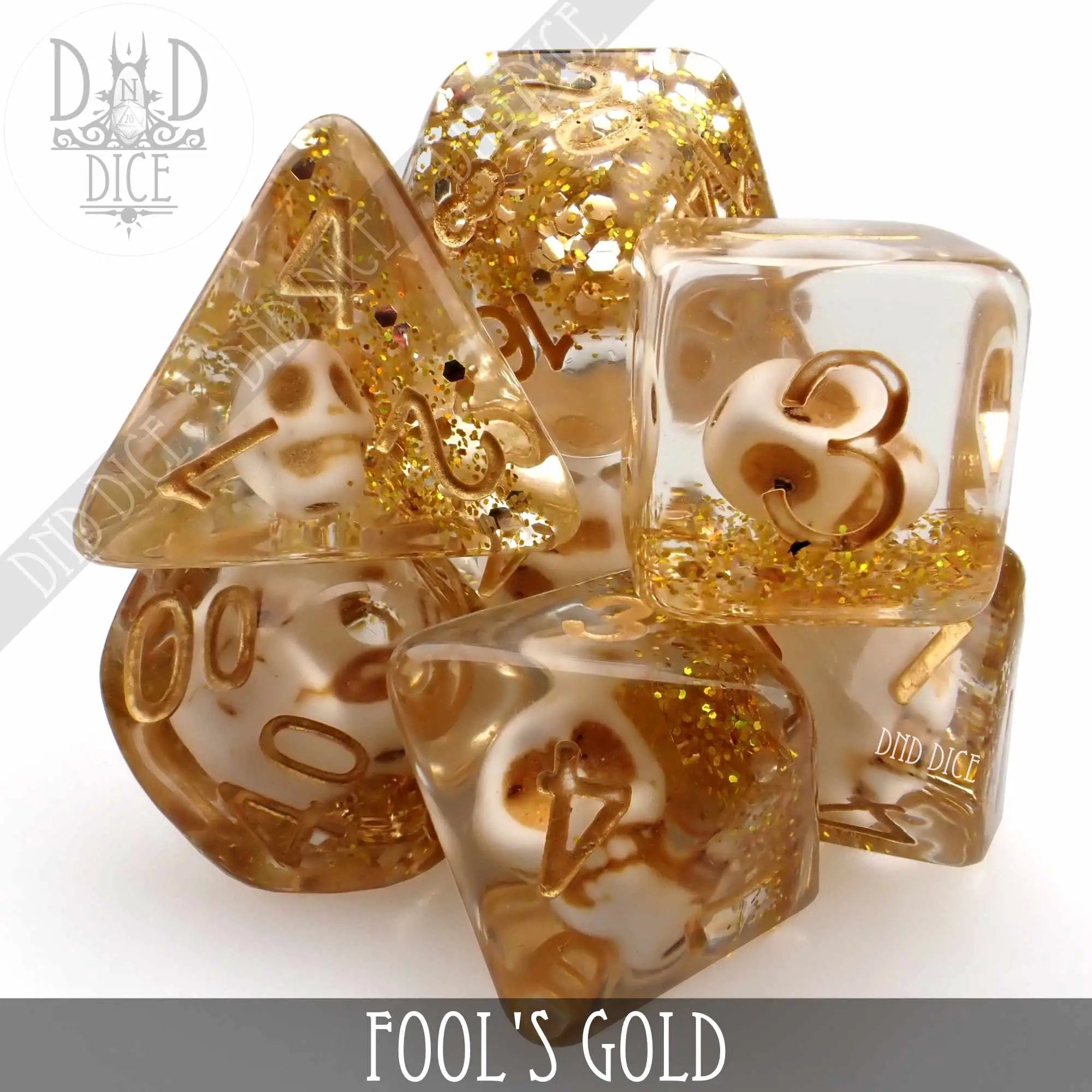 Fool's Gold Dice Set by DNDDICE.COM