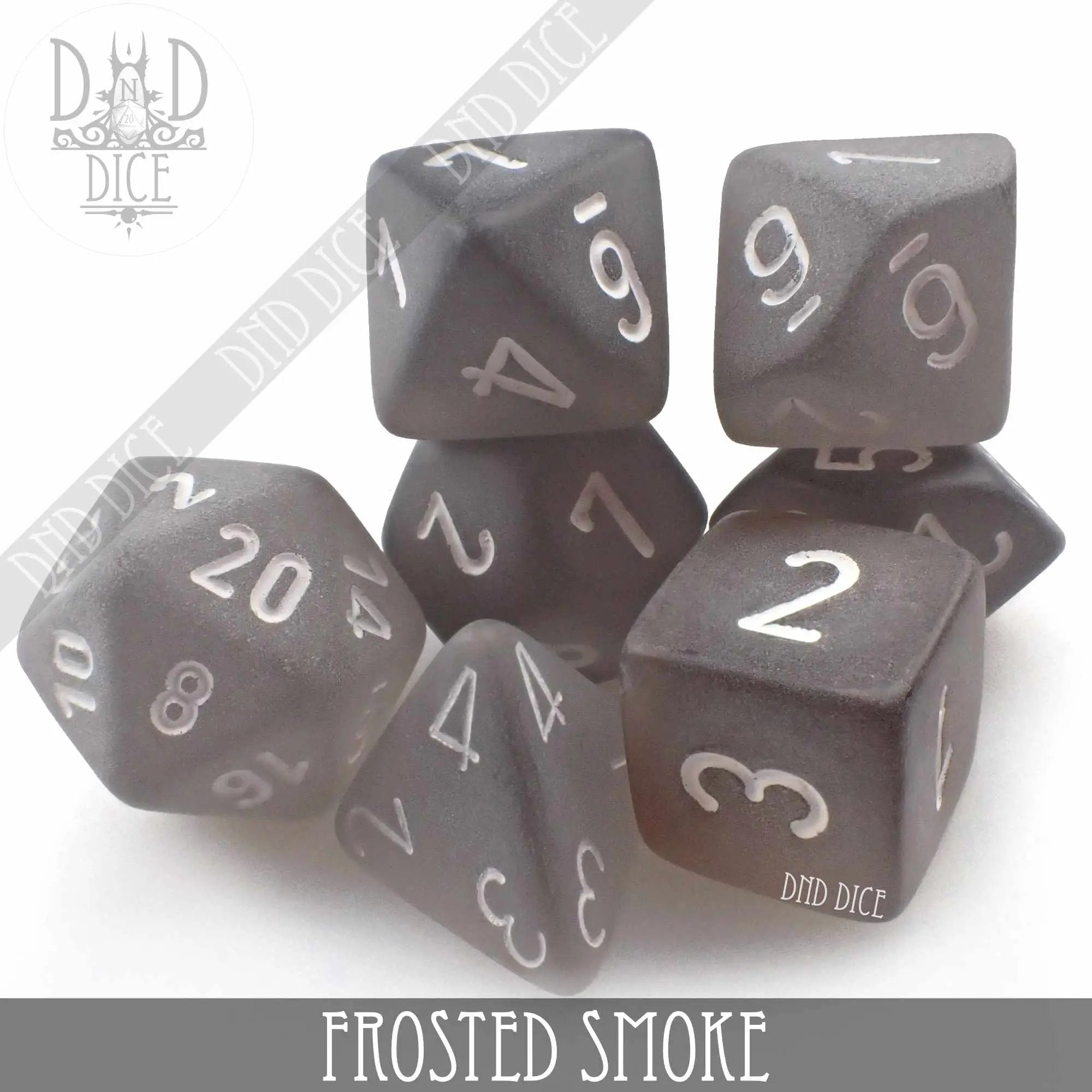 Frosted Smoke Dice Set by DNDDICE.COM