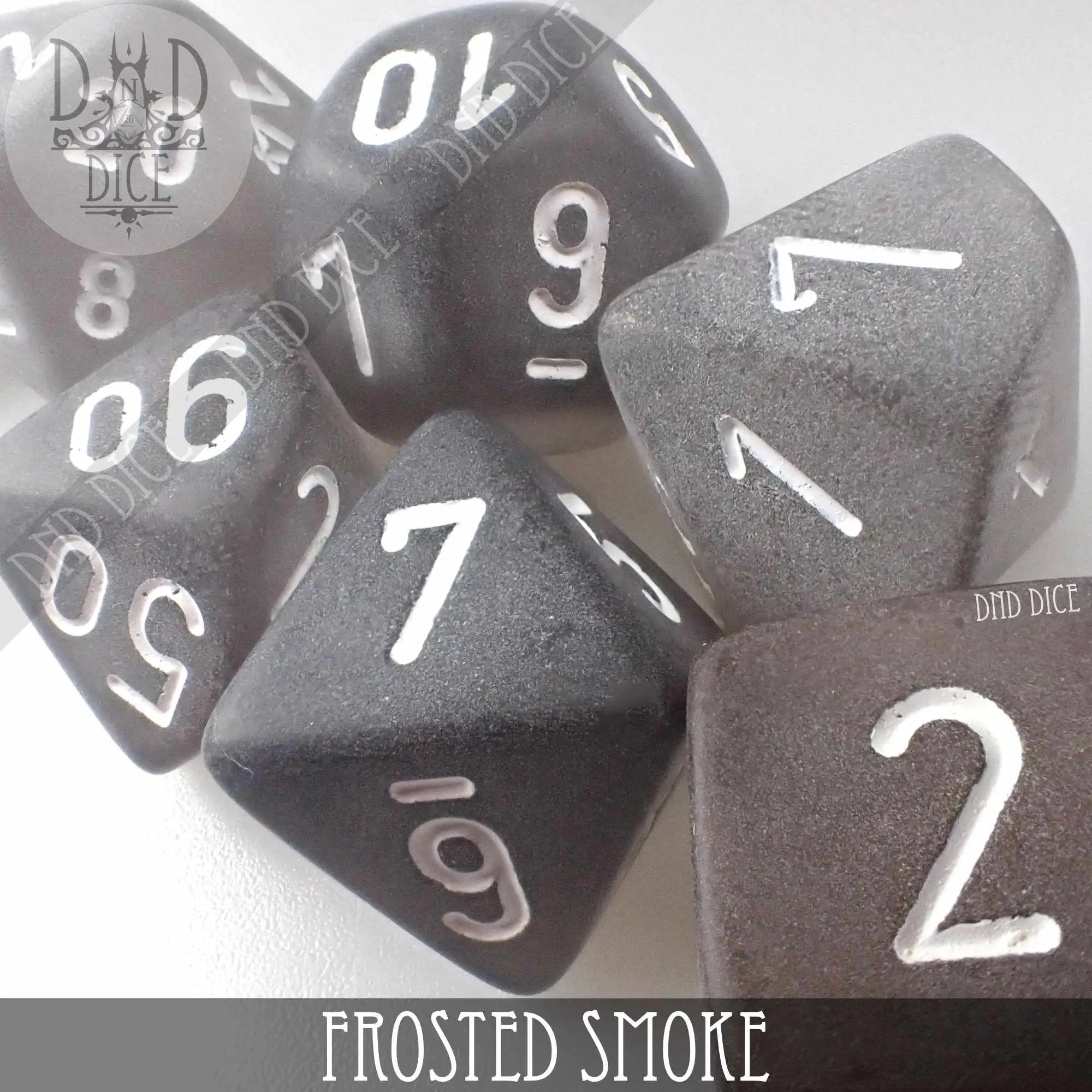 Frosted Smoke Dice Set by DNDDICE.COM