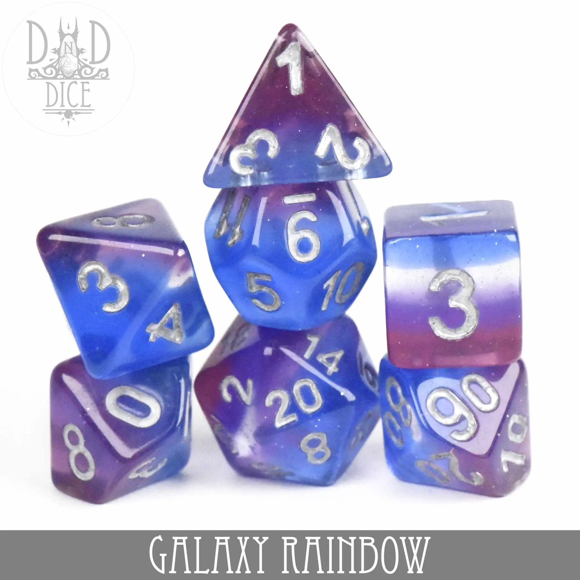 Galaxy Rainbow Dice Set by DNDDICE.COM