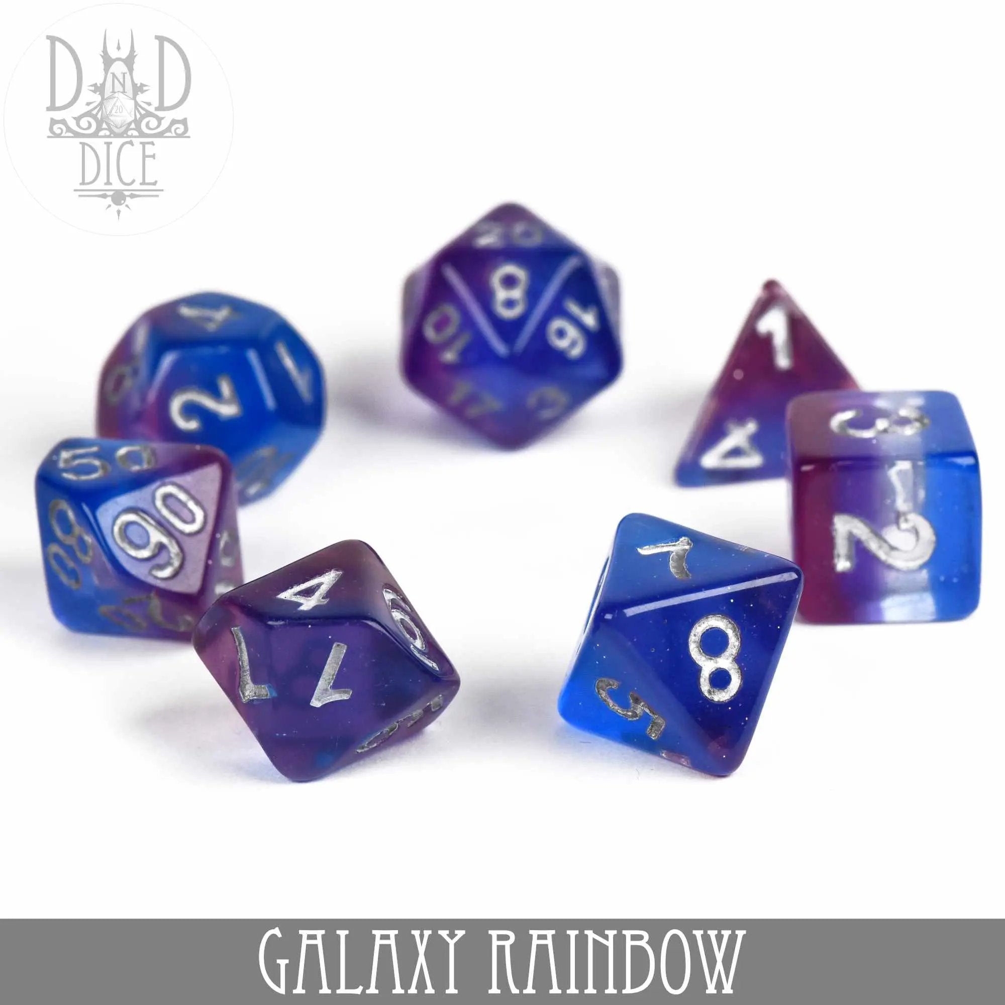 Galaxy Rainbow Dice Set by DNDDICE.COM
