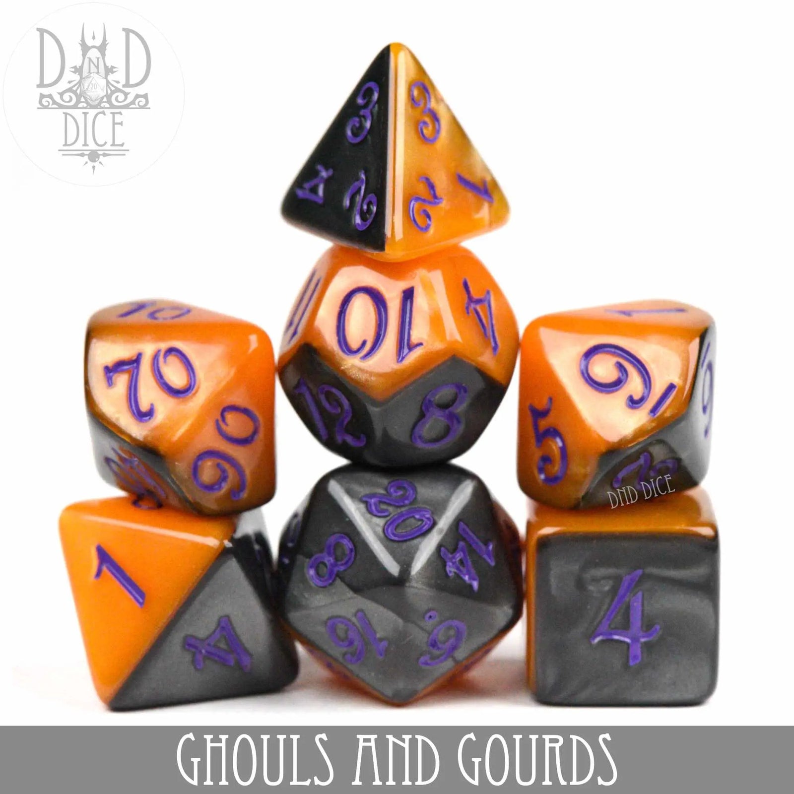 Ghouls and Gourds Dice Set by DNDDICE.COM