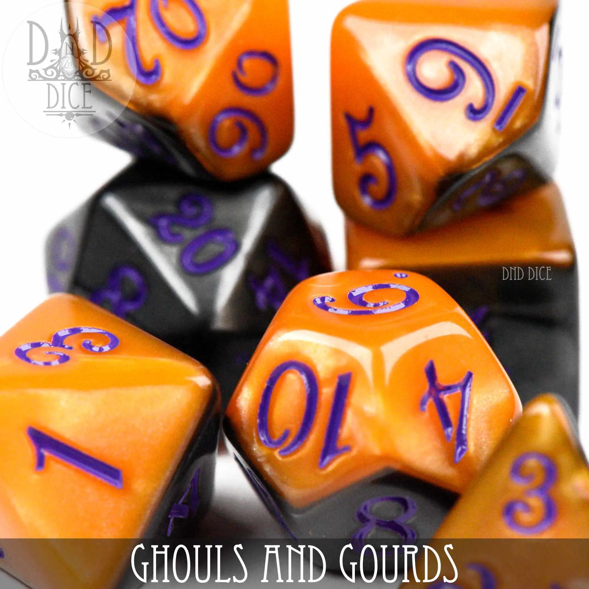 Ghouls and Gourds Dice Set by DNDDICE.COM
