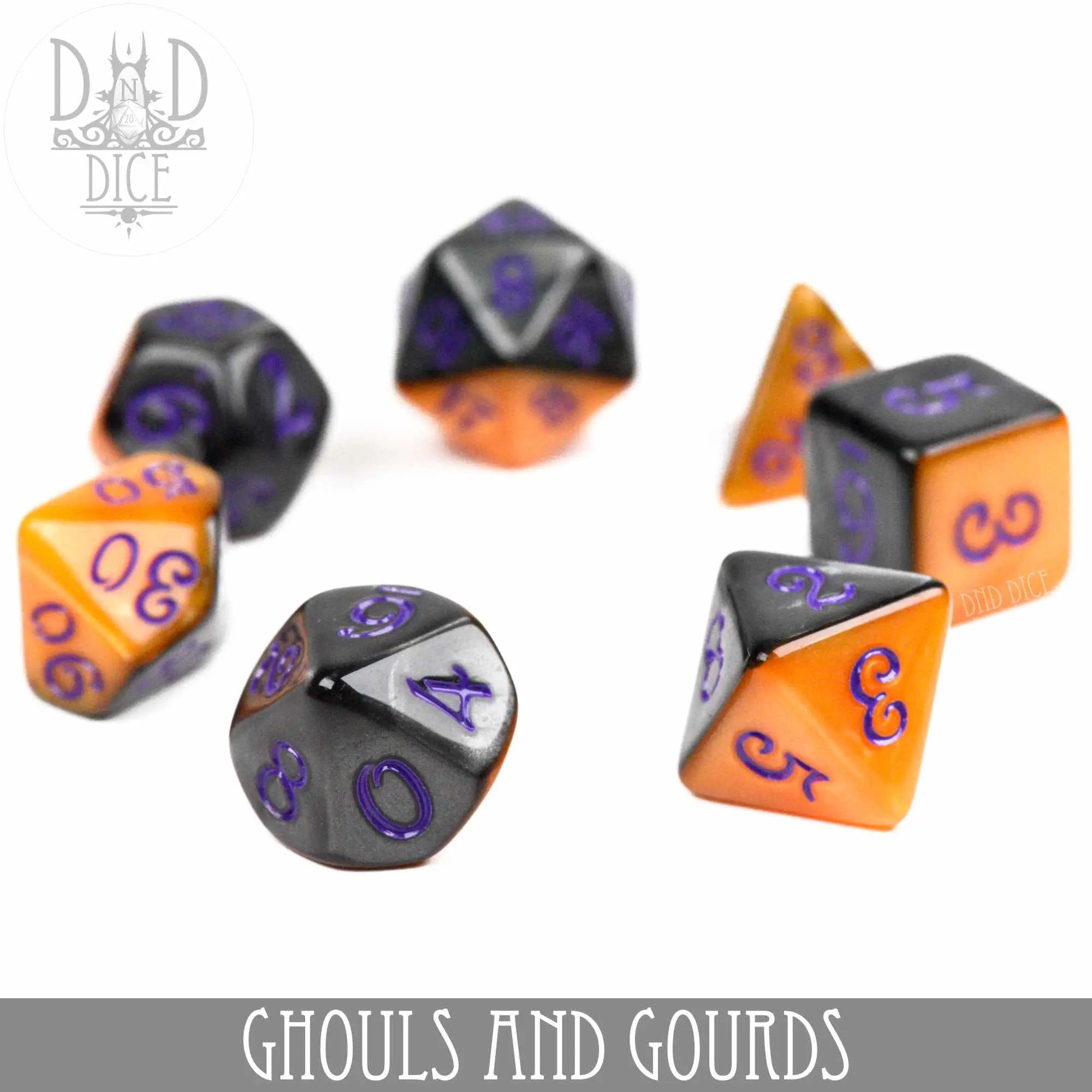 Ghouls and Gourds Dice Set by DNDDICE.COM