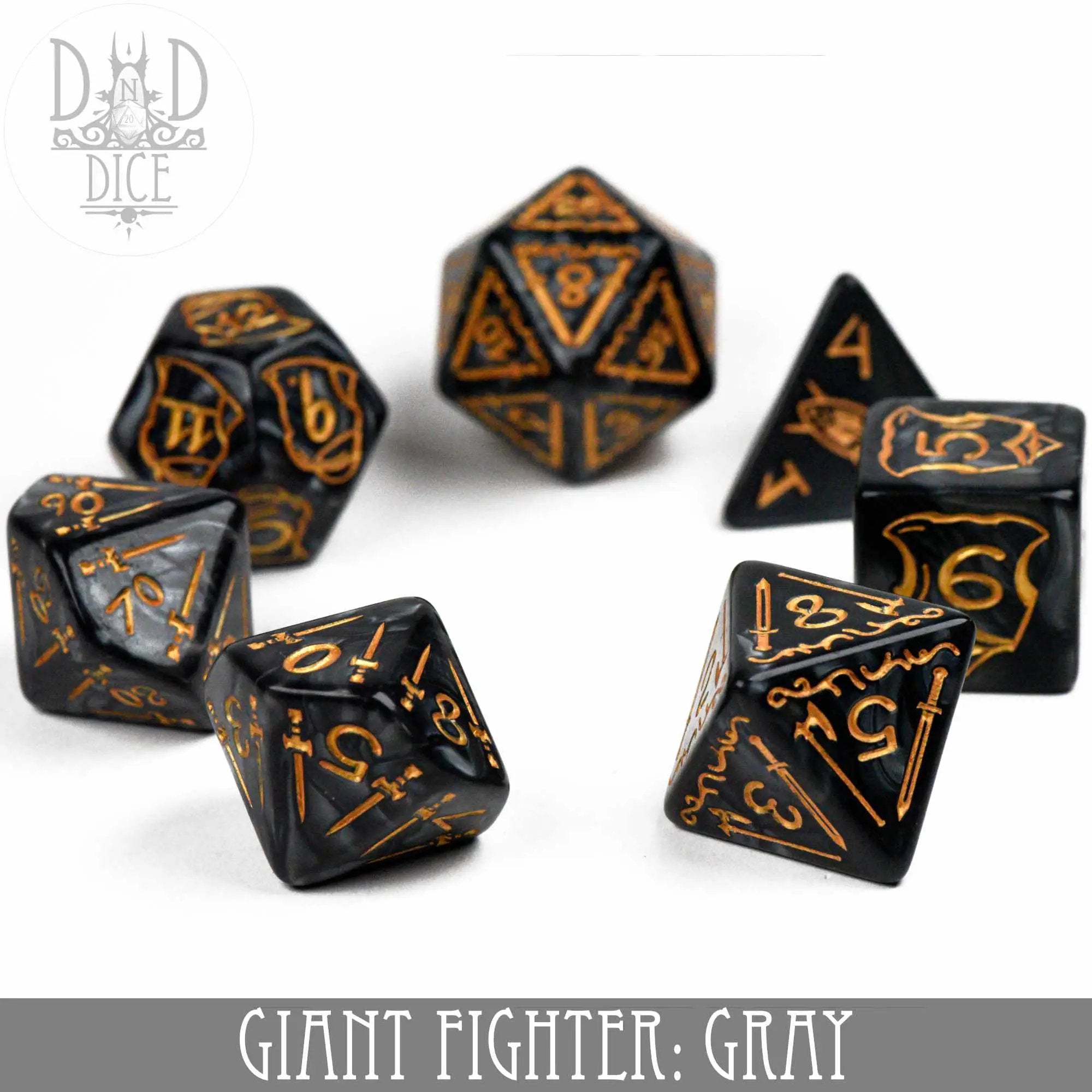 Giant Fighter Gray Dice Set (Oversize) by DNDDICE.COM