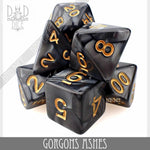 Gorgons Ashes 7 or 11 Dice Set by DNDDICE.COM