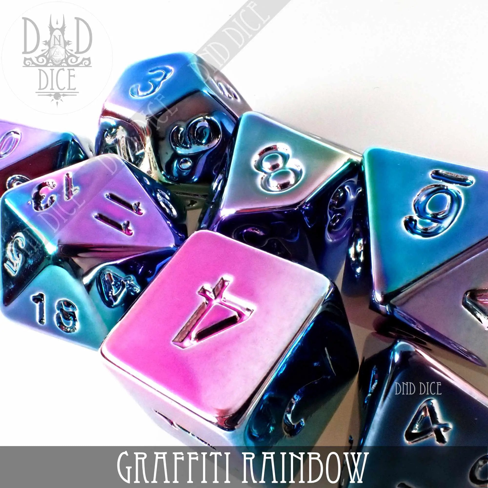 Graffiti Rainbow Dice Set by DNDDICE.COM