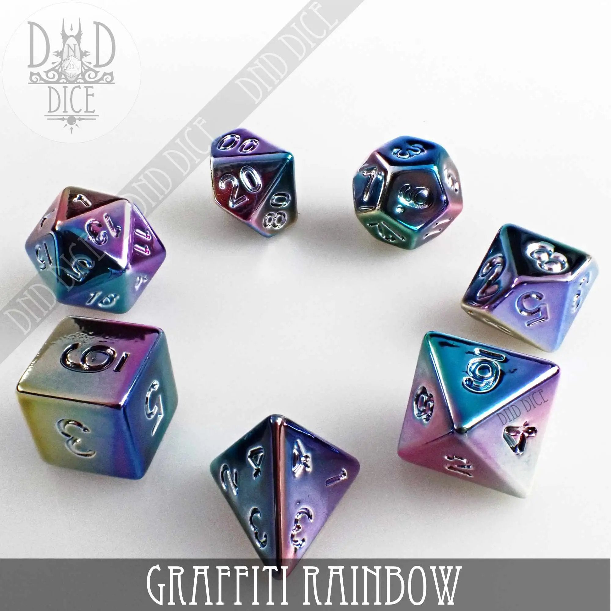 Graffiti Rainbow Dice Set by DNDDICE.COM