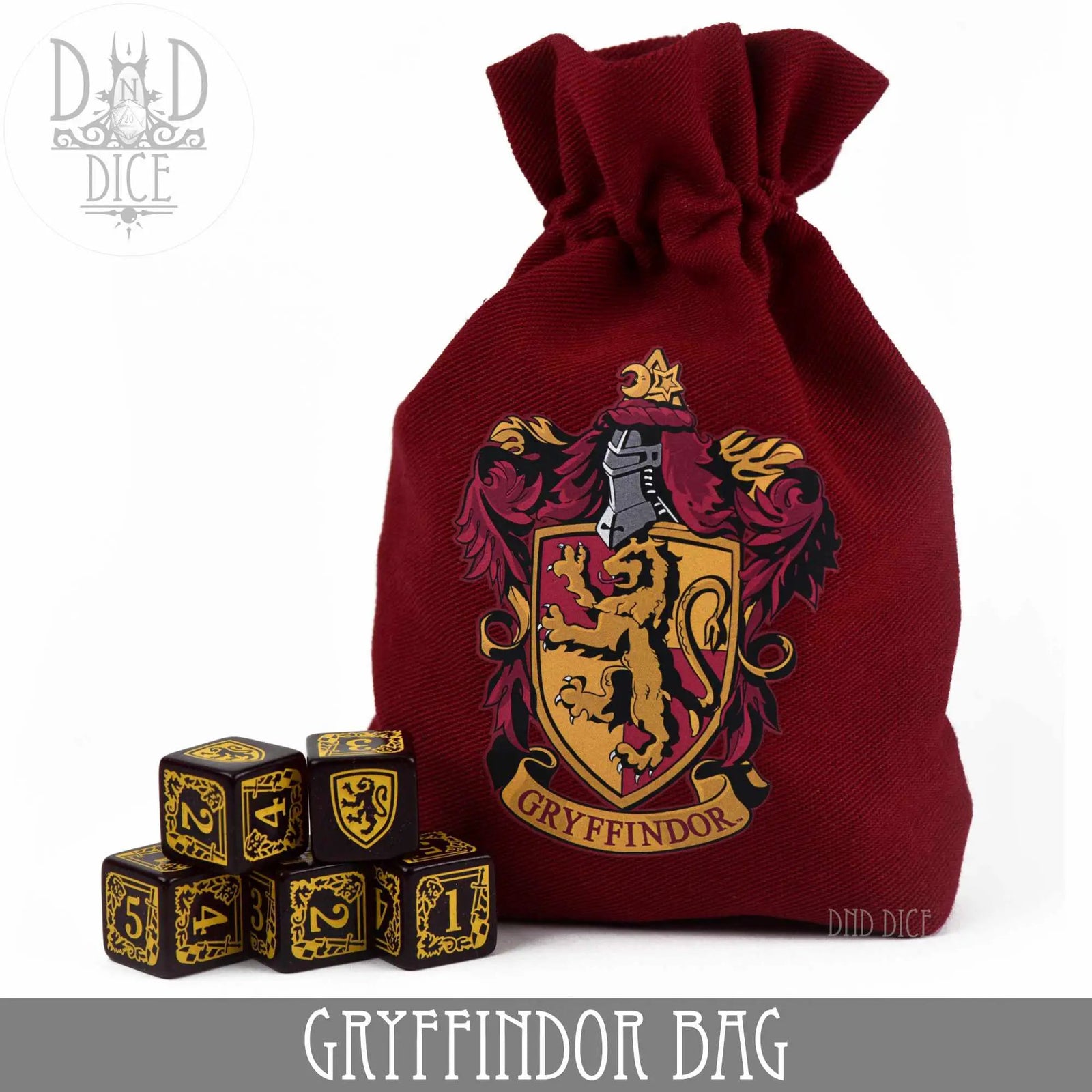 Harry Potter - Gryffindor Dice Bag & 5D6 by DNDDICE.COM