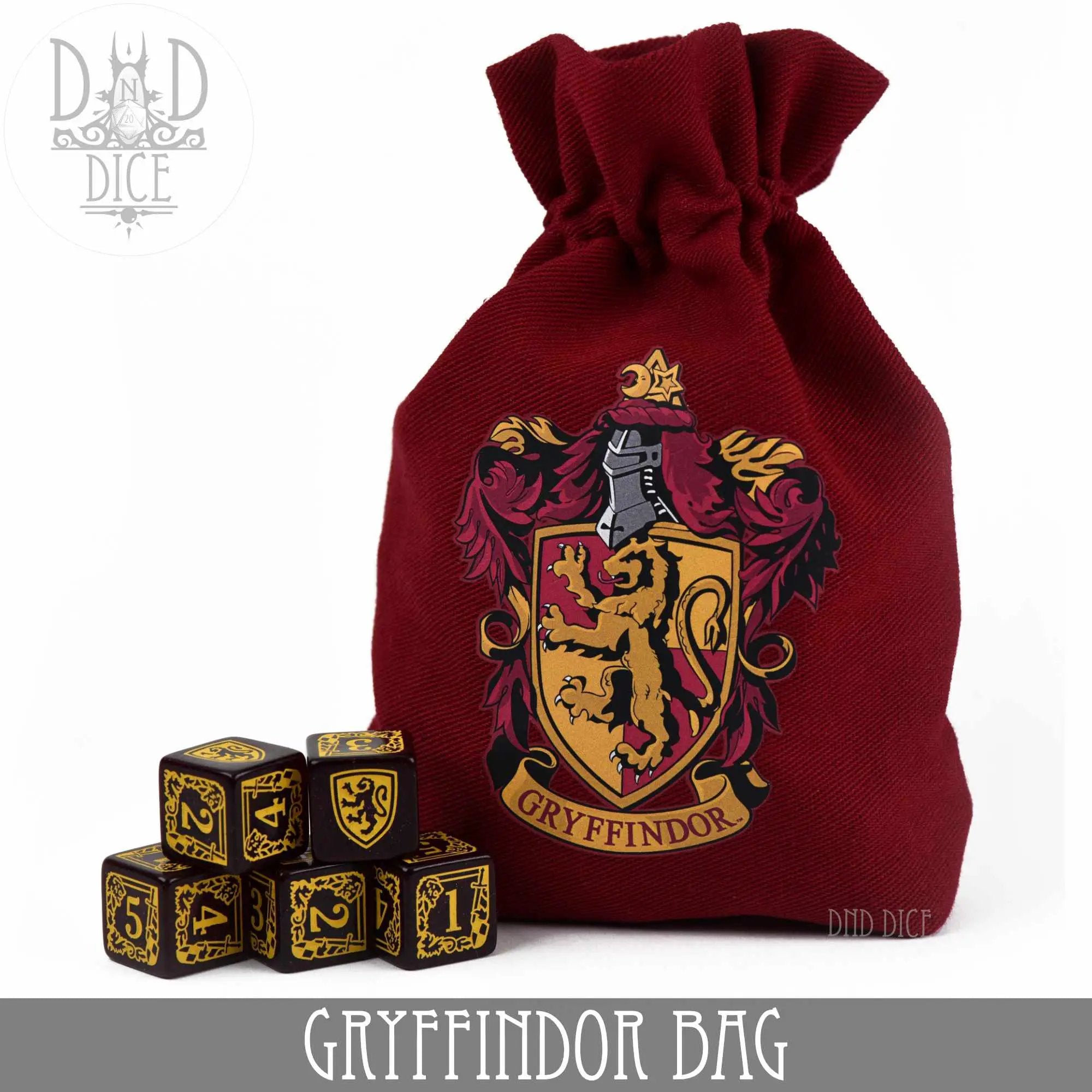Harry Potter - Gryffindor Dice Bag & 5D6 by DNDDICE.COM