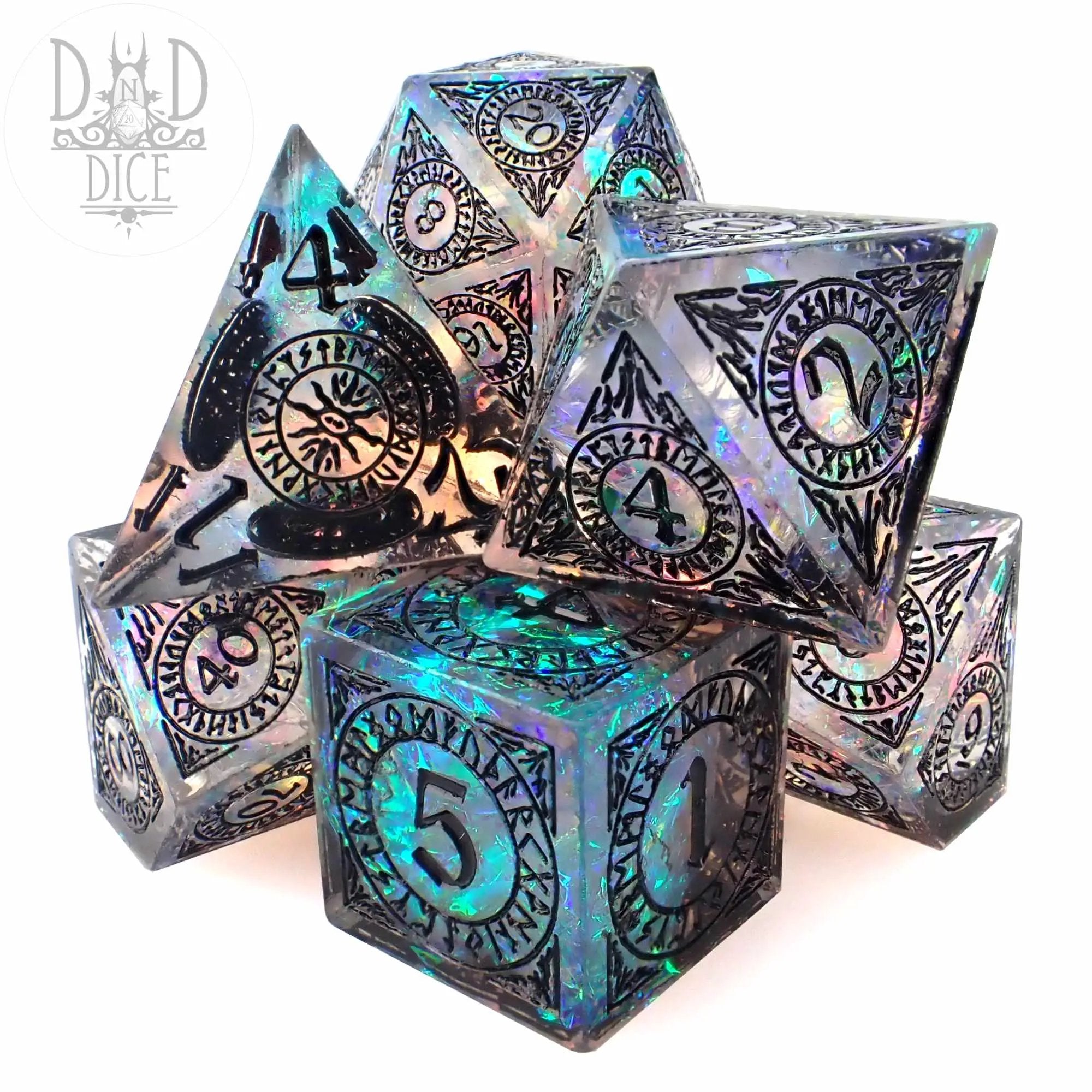 Halls of Asgard Handmade Dice Set by DNDDICE.COM