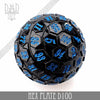 Hex Plate D100 Black With Blue (45mm) by DNDDICE.COM