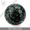 Hex Plate D100 Black With Green (45mm) by DNDDICE.COM