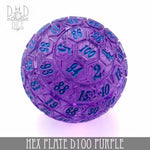 Hex Plate D100 Purple With Blue(45mm) by DNDDICE.COM