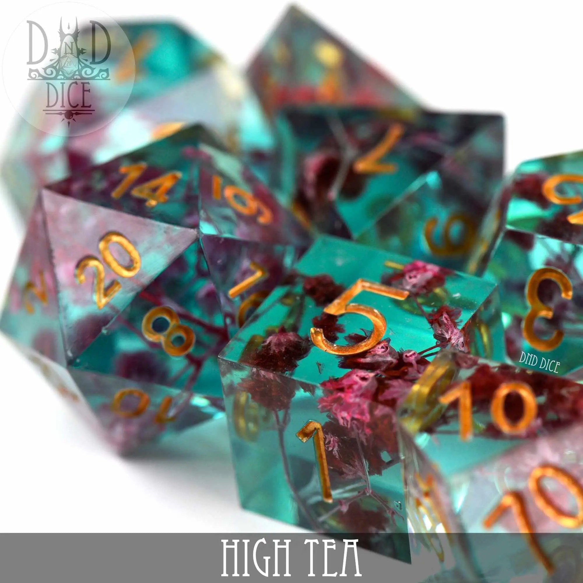 High Tea Handmade Dice Set by DNDDICE.COM