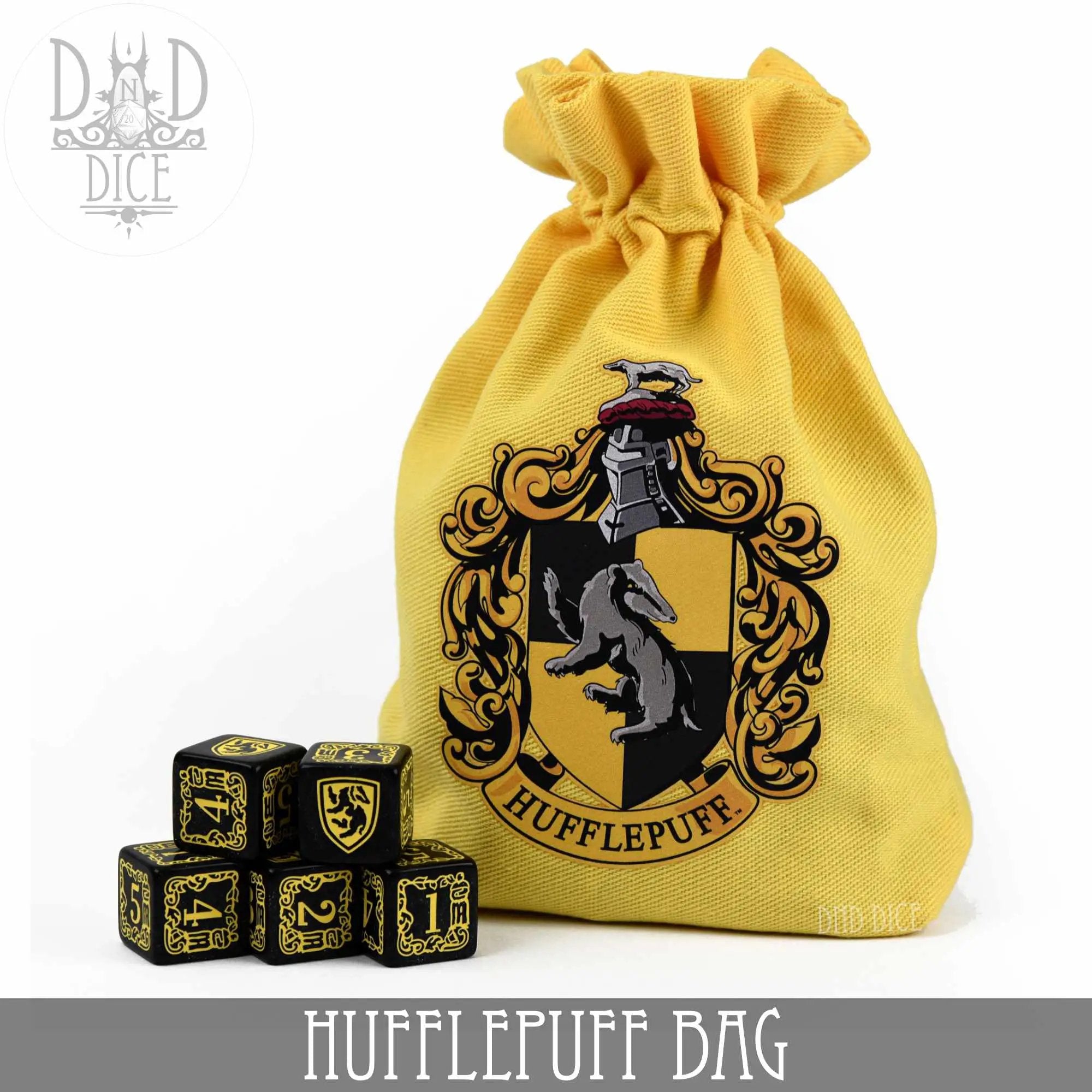 Harry Potter - Hufflepuff Dice Bag & 5D6 by DNDDICE.COM