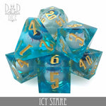 Icy Stare Liquid Core Dice Set by DNDDICE.COM