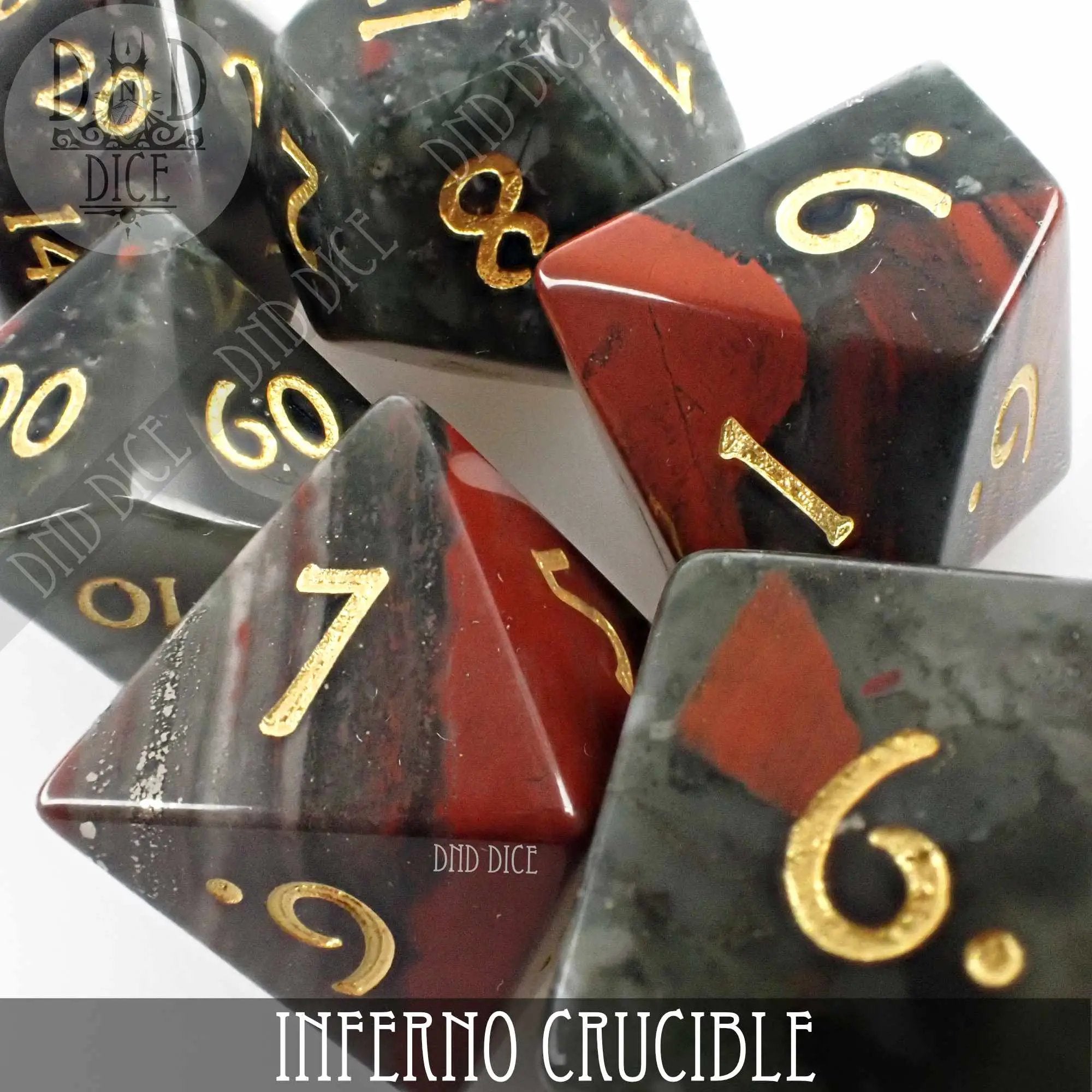 Inferno Crucible Bloodstone Dice Set (Gift Box) by DNDDICE.COM