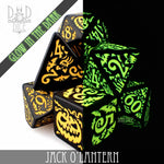 Jack O’Lantern Glow in the Dark Dice Set by DNDDICE.COM