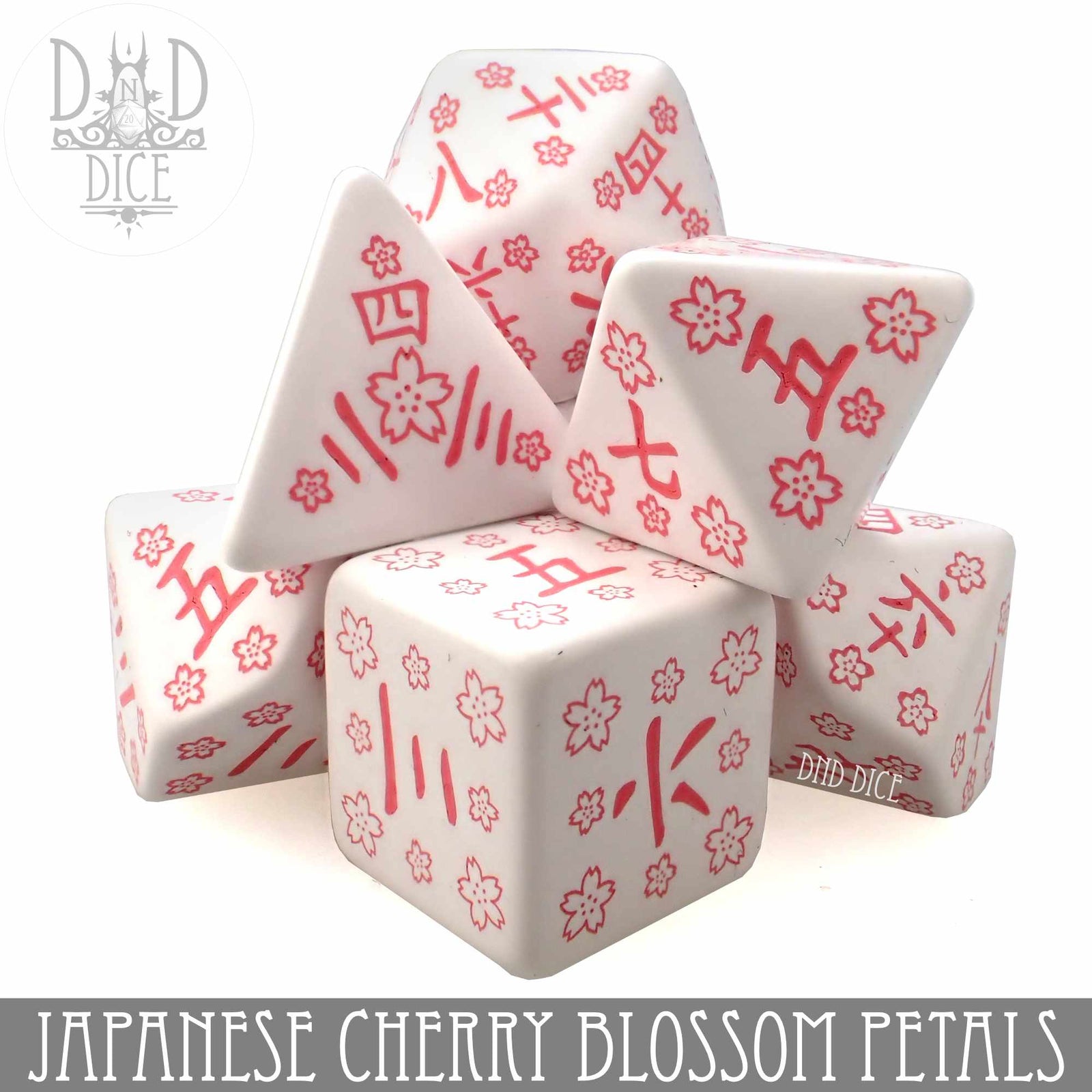 Japanese Cherry Blossom Petals Dice Set by DNDDICE.COM
