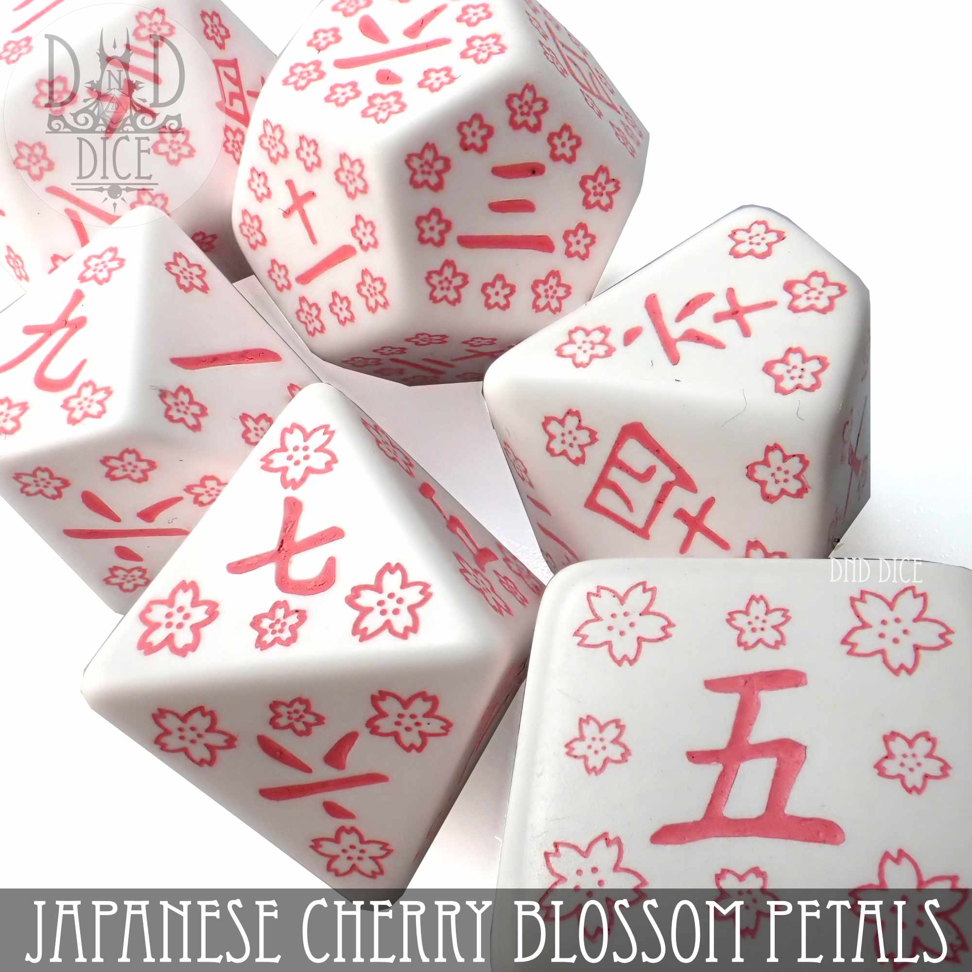 Japanese Cherry Blossom Petals Dice Set by DNDDICE.COM