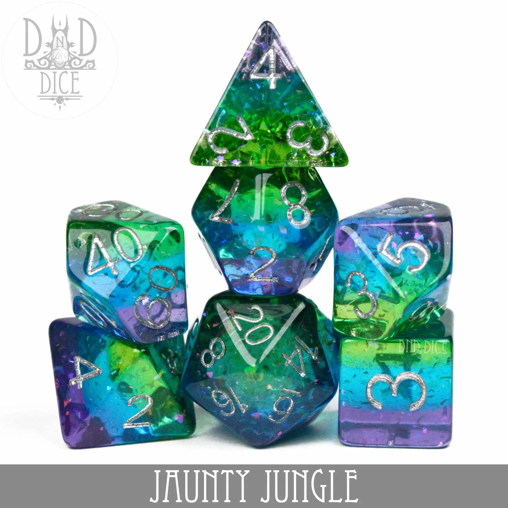 Jaunty Jungle Dice Set by DNDDICE.COM