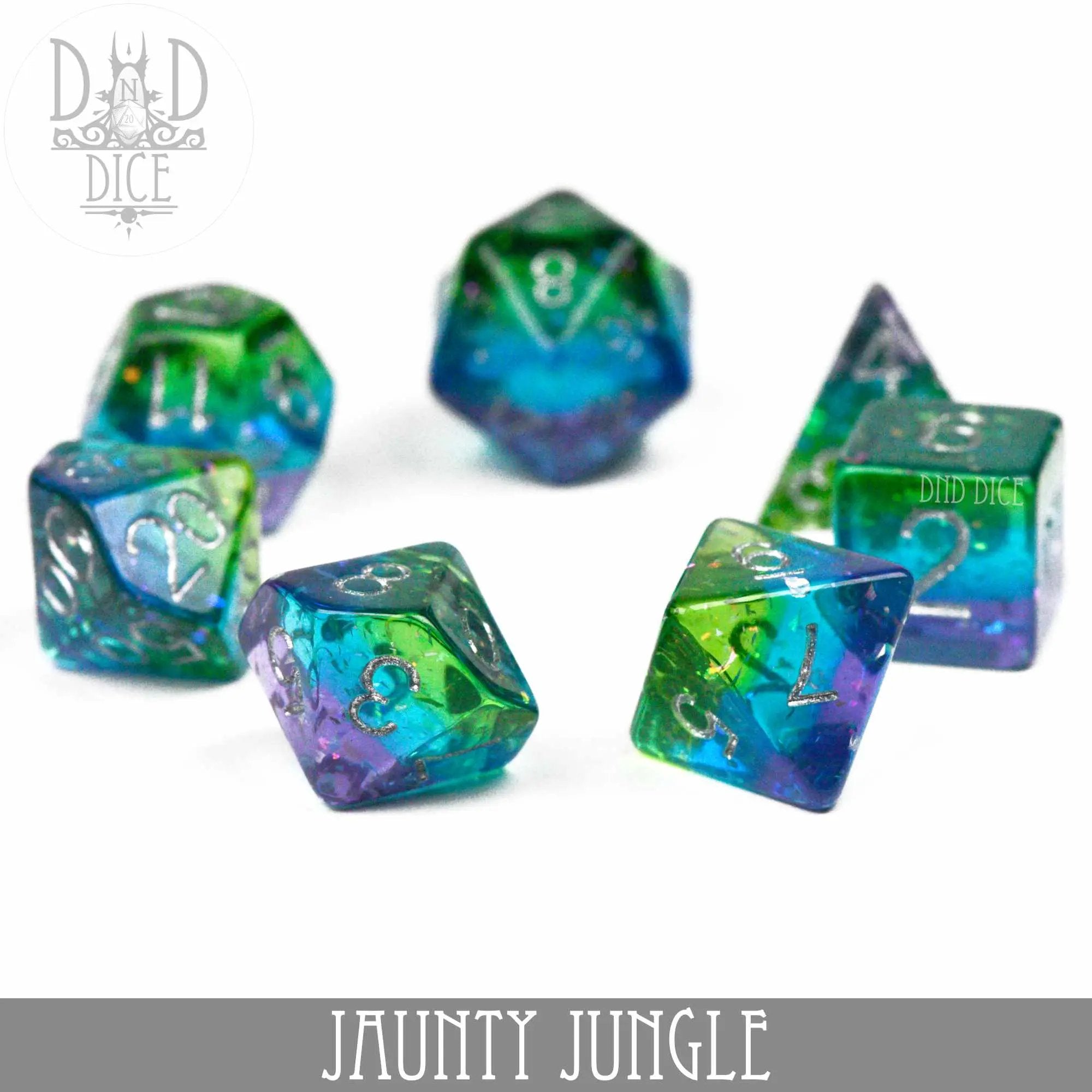 Jaunty Jungle Dice Set by DNDDICE.COM