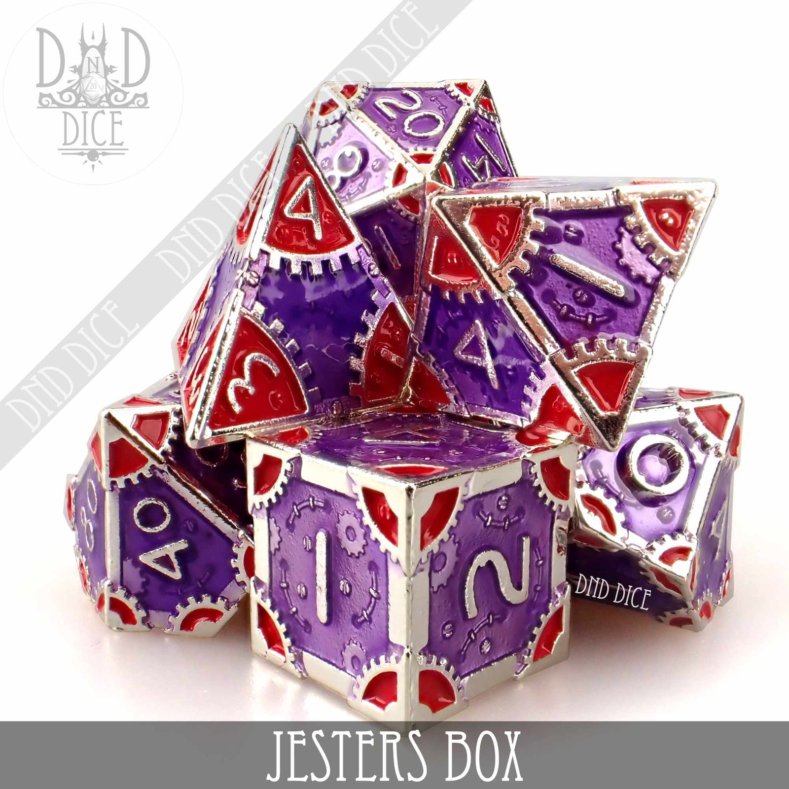 Jesters Box Metal Dice Set by DNDDICE.COM
