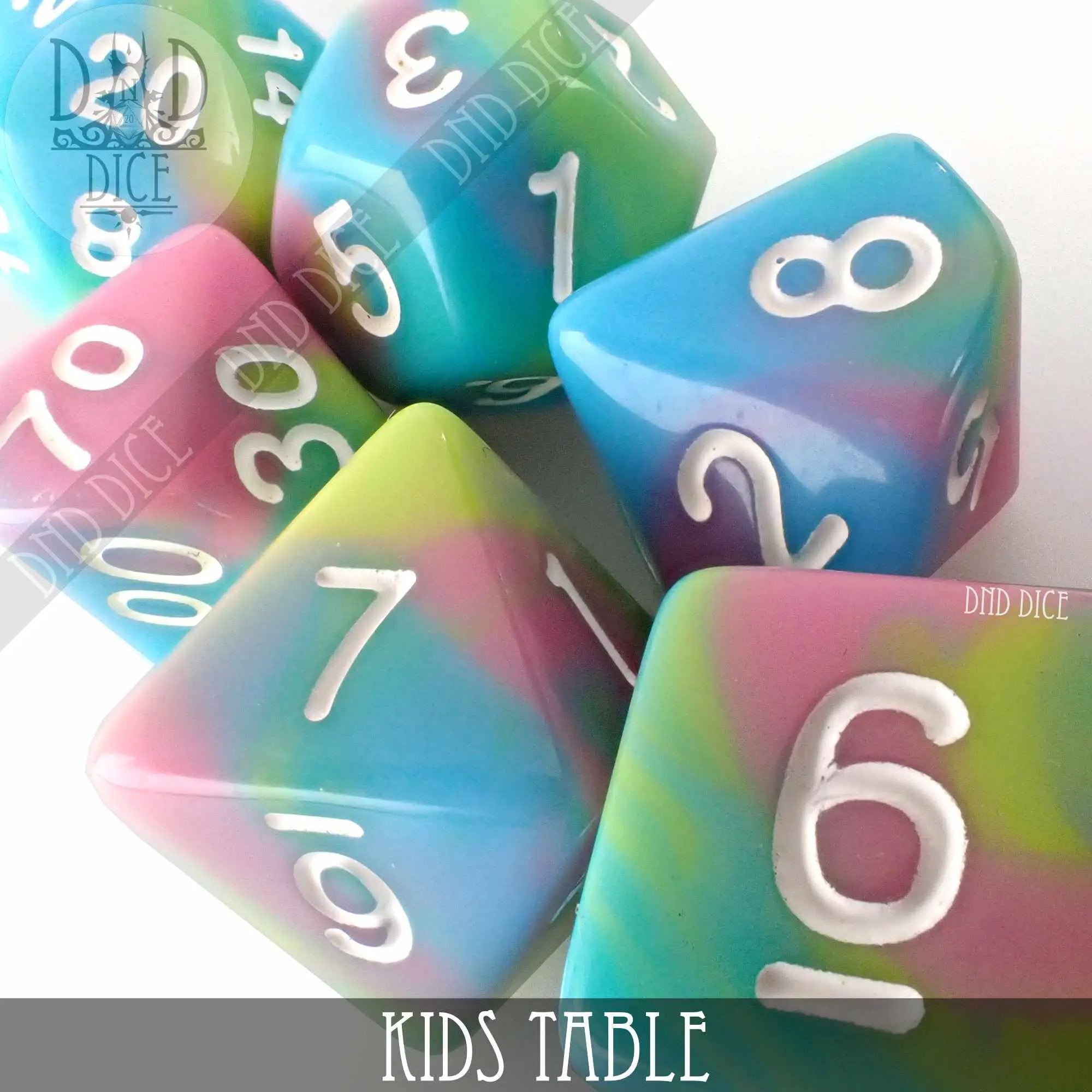 Kids Table Dice Set by DNDDICE.COM