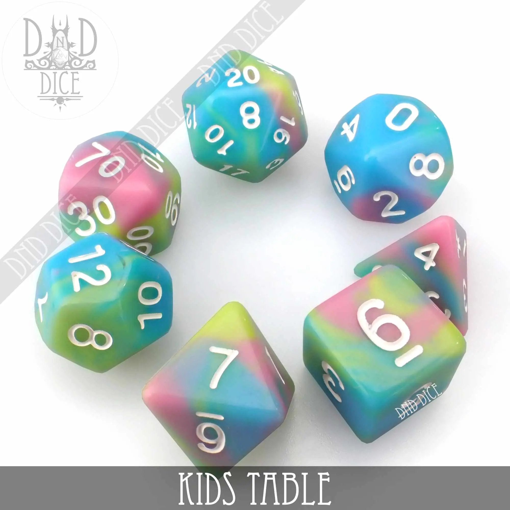 Kids Table Dice Set by DNDDICE.COM