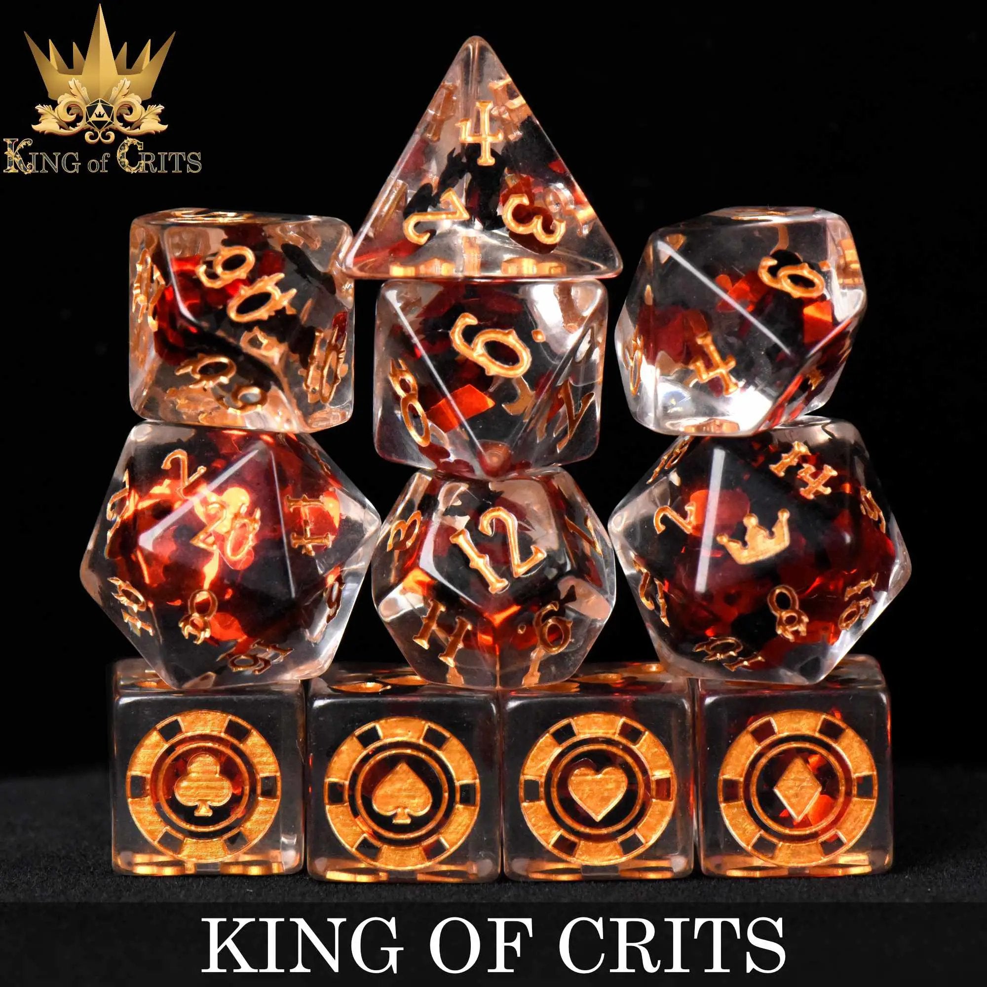 King of Crits 11 Dice Set by DNDDICE.COM