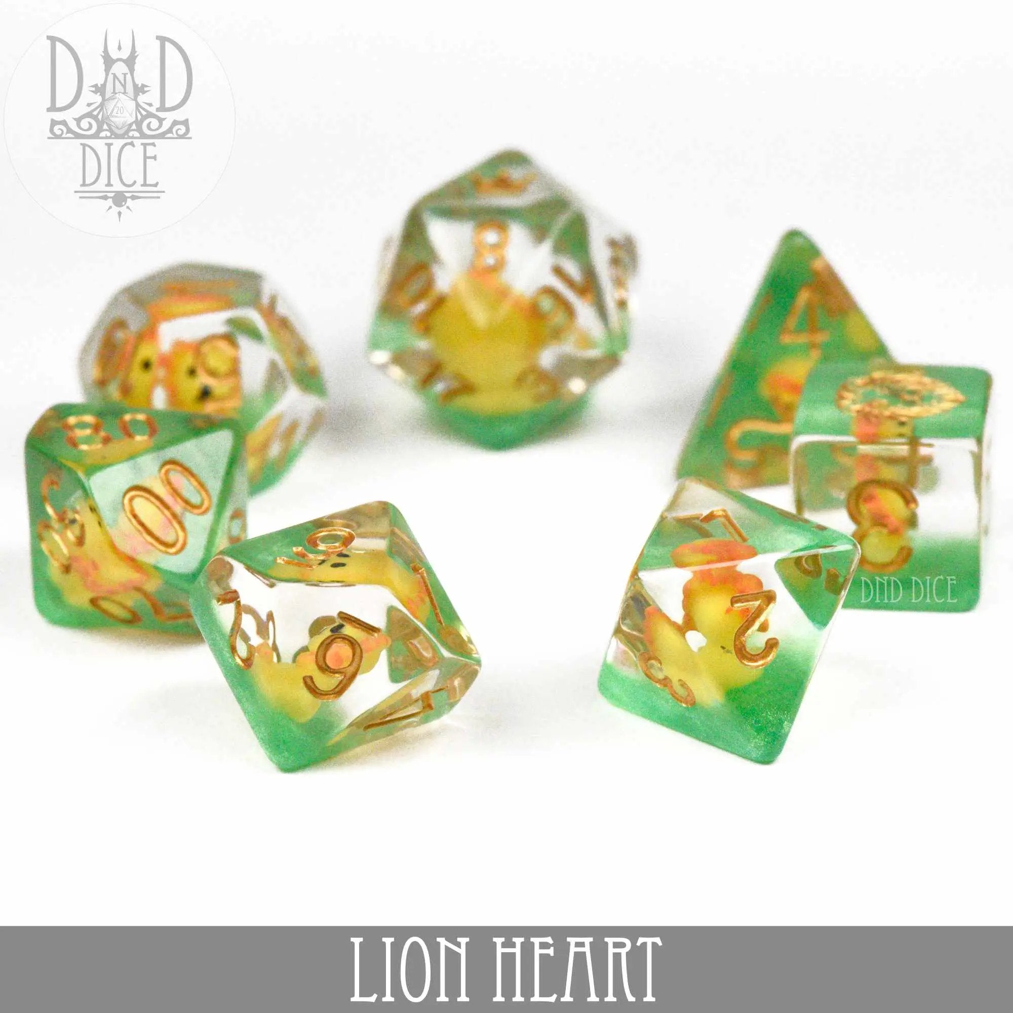 Lion Heart Dice Set by DNDDICE.COM