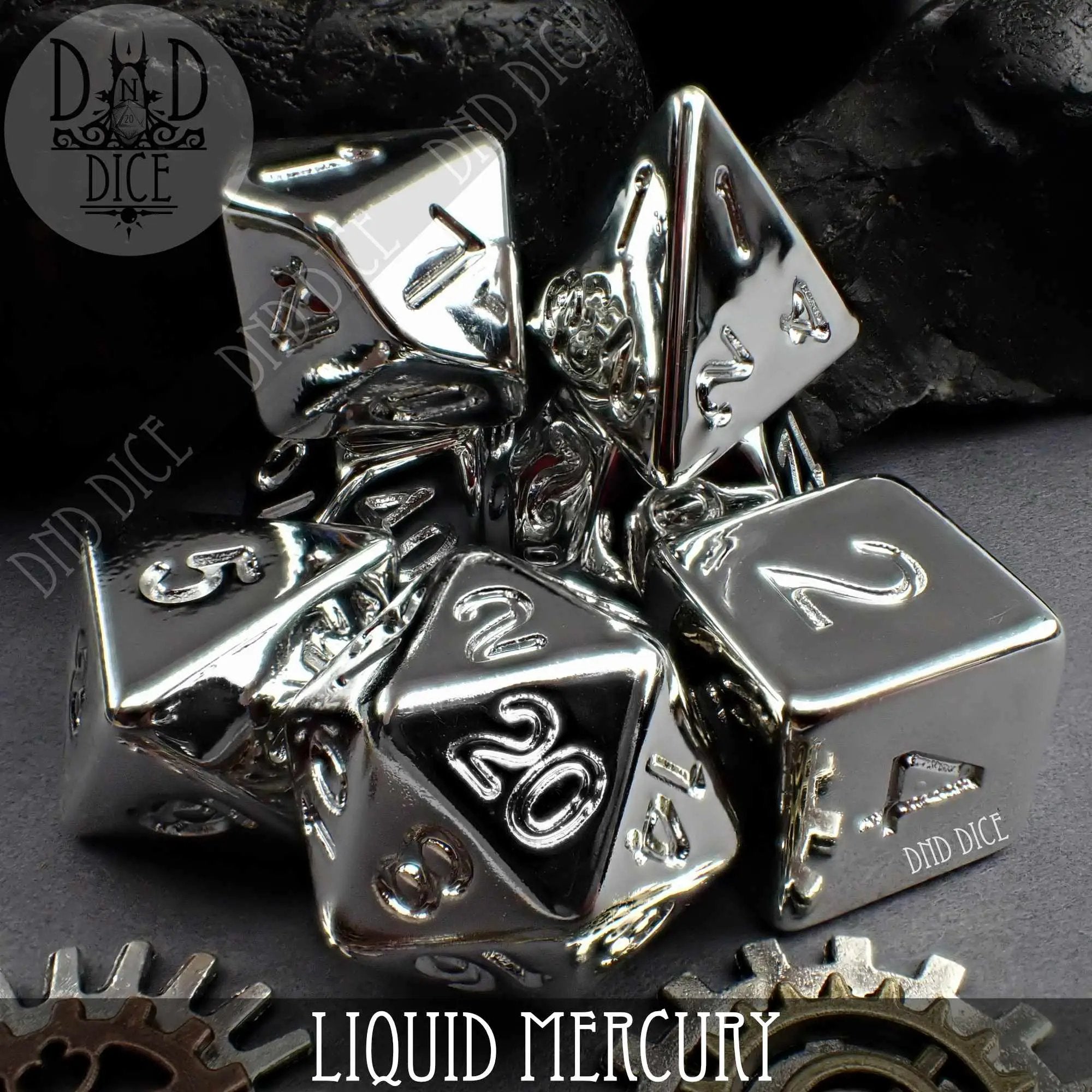 Liquid Mercury Dice Set by DNDDICE.COM