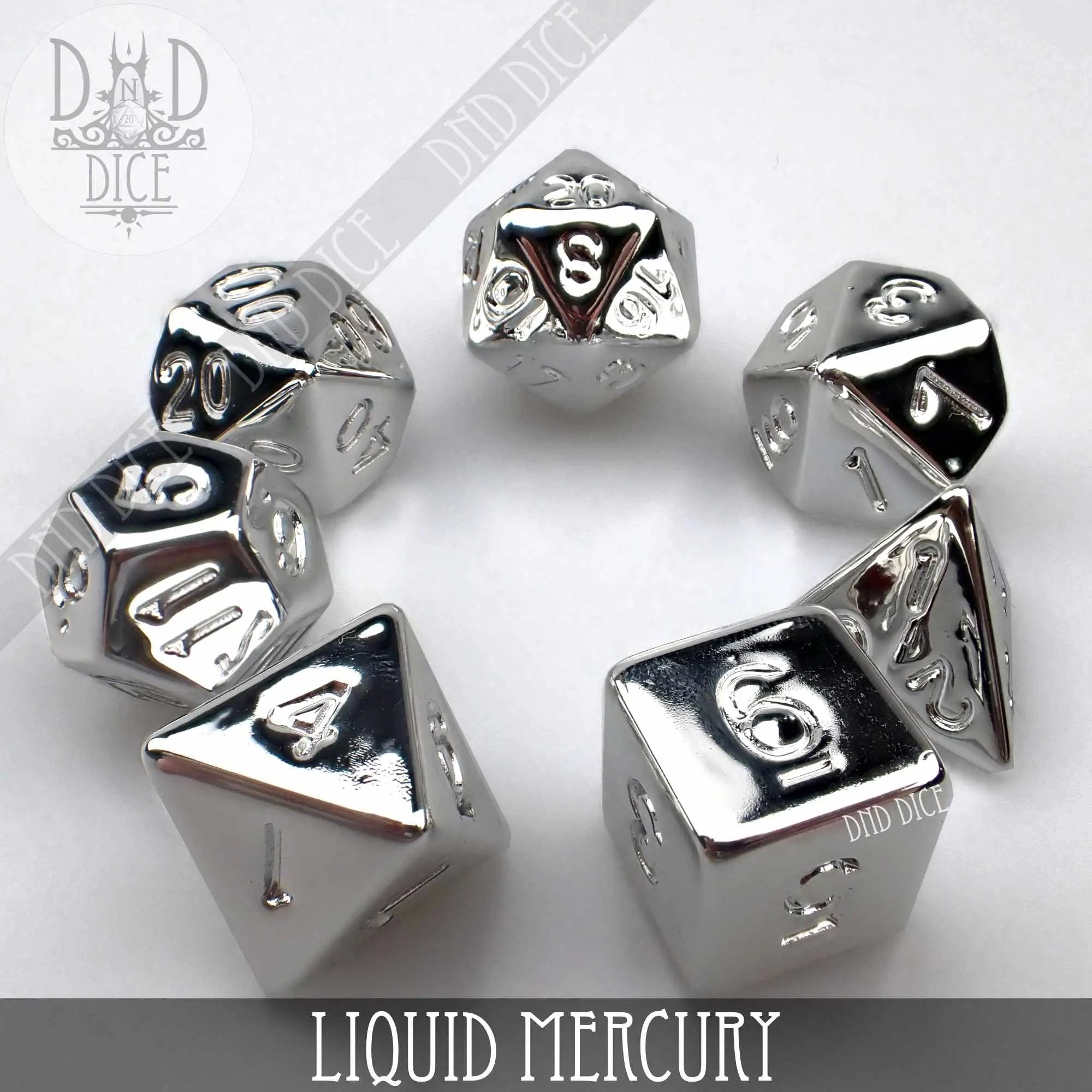 Liquid Mercury Dice Set by DNDDICE.COM