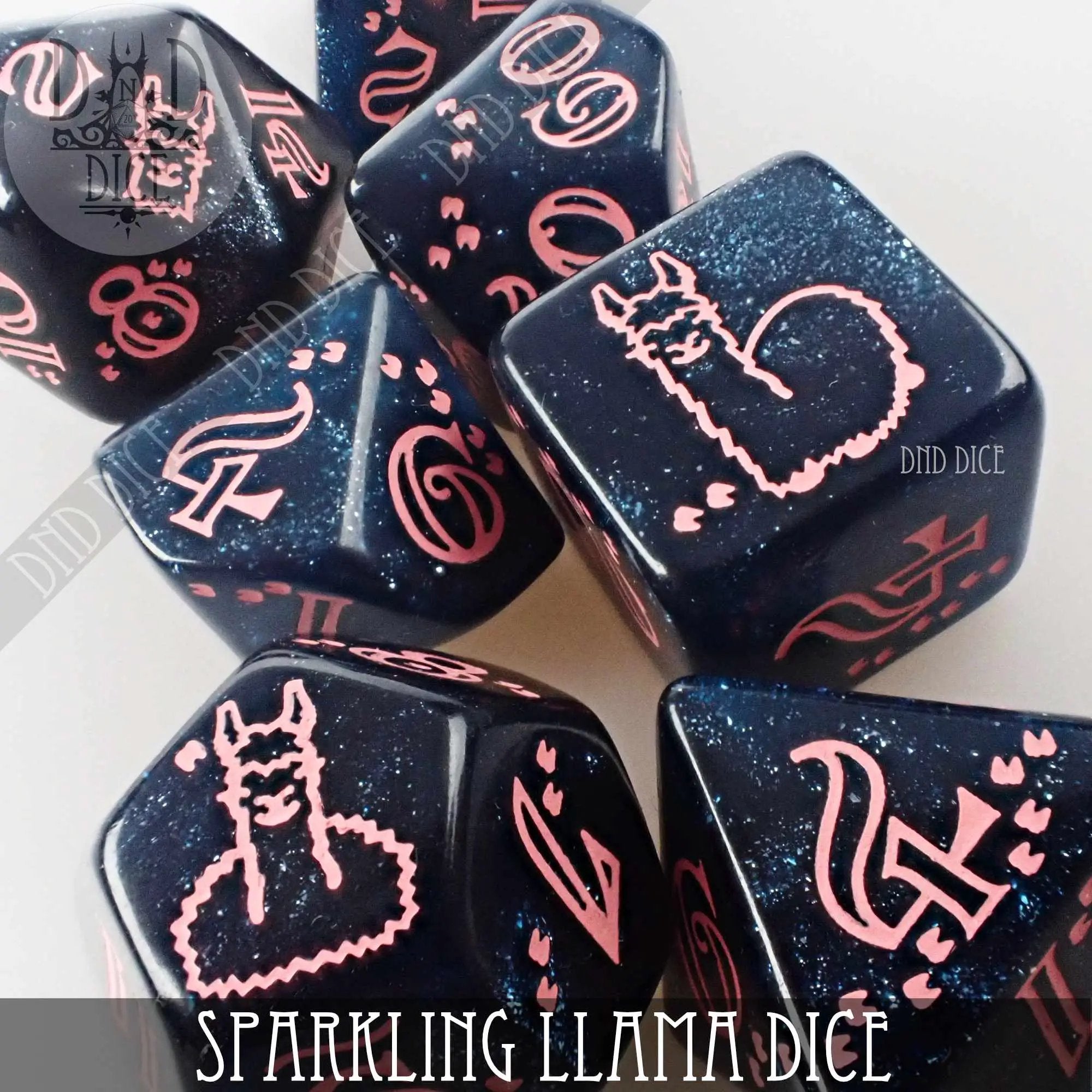 Sparkling Llama Dice Set by DNDDICE.COM
