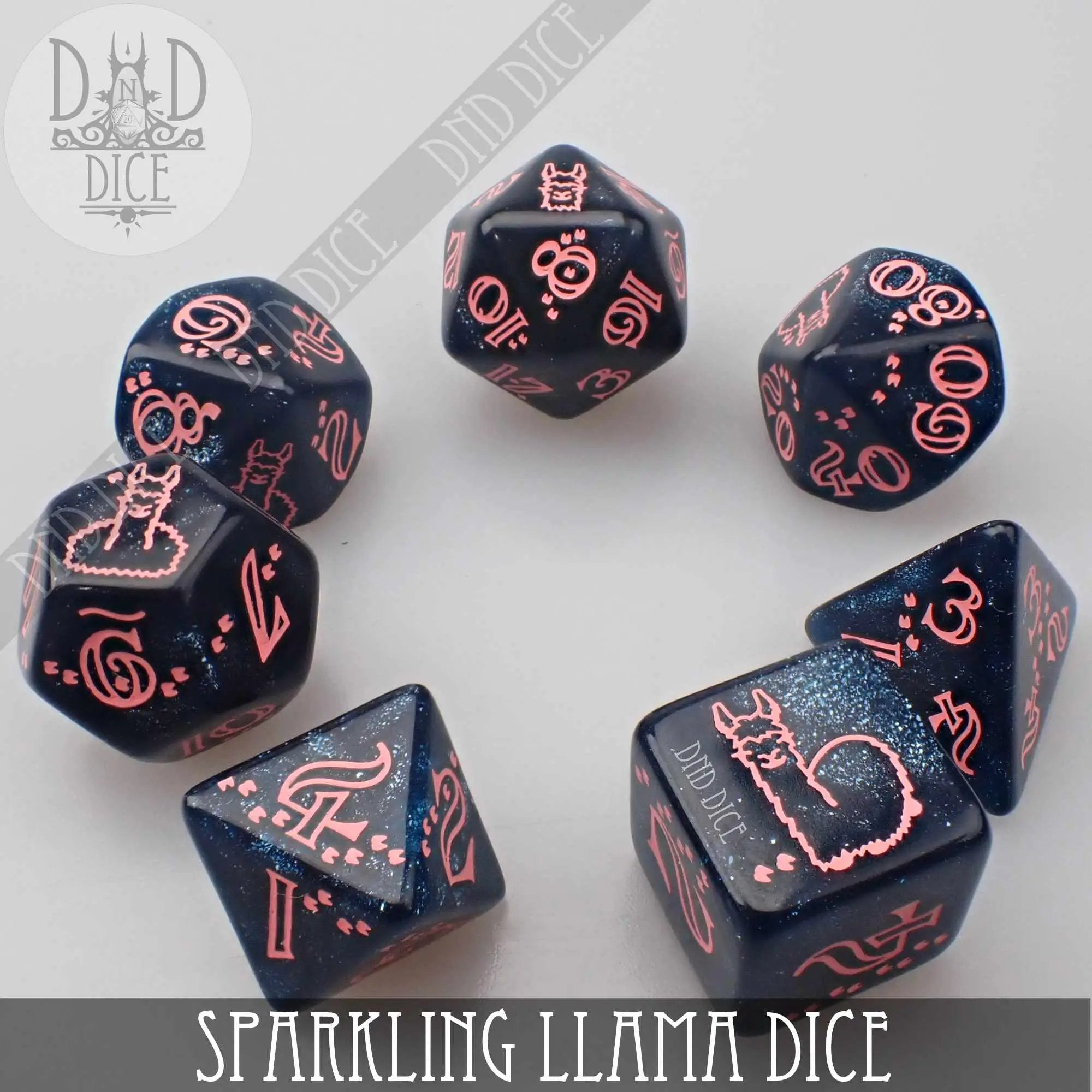 Sparkling Llama Dice Set by DNDDICE.COM