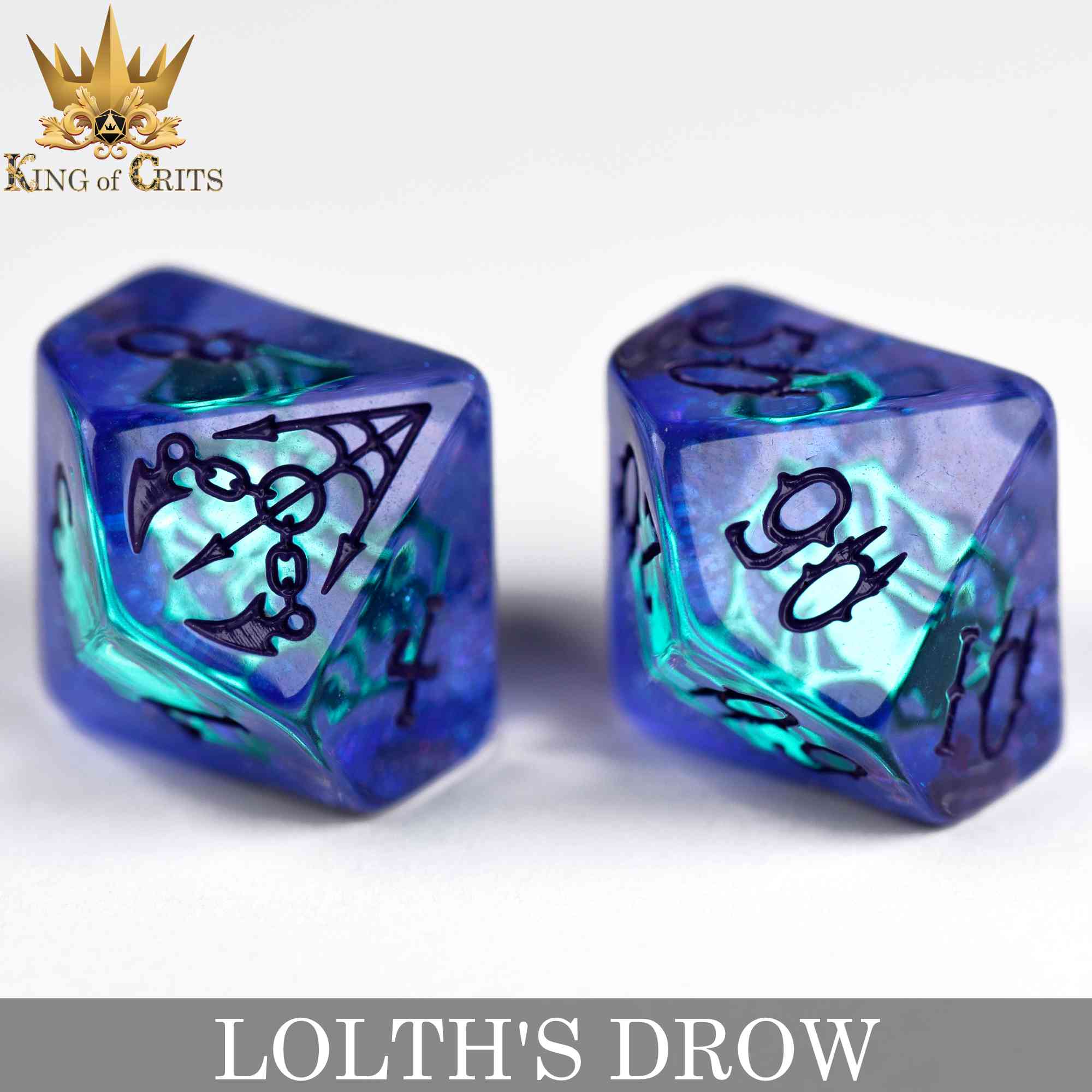 Lolth's Drow 11 Dice Set by DNDDICE.COM