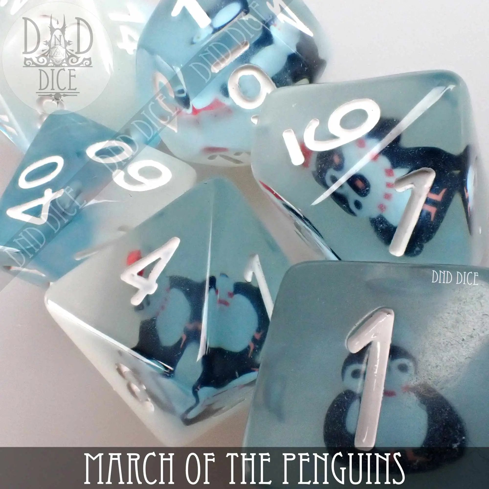 March of the Penguins Dice Set by DNDDICE.COM