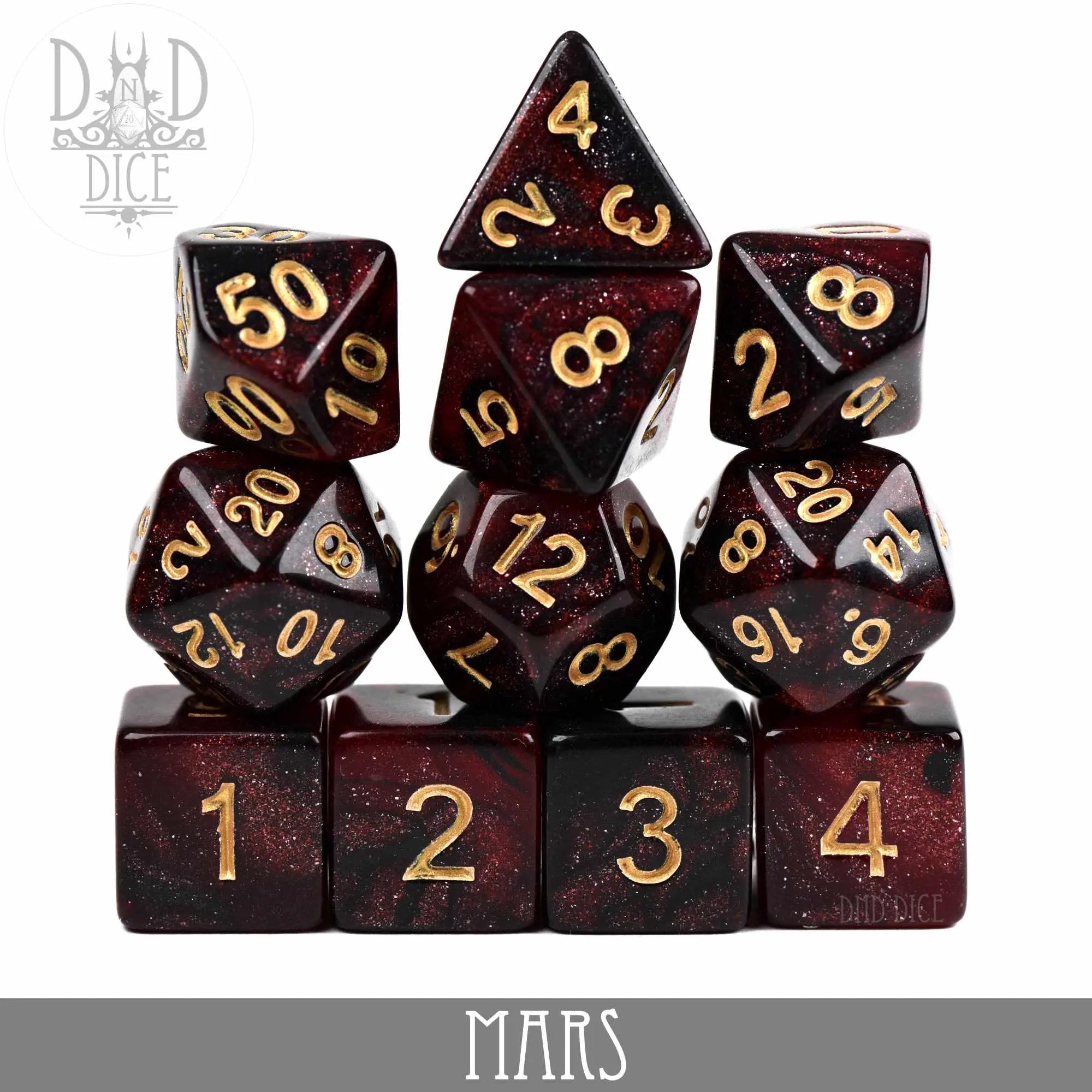 Mars Galaxy 7 or 11 Dice Set by DNDDICE.COM