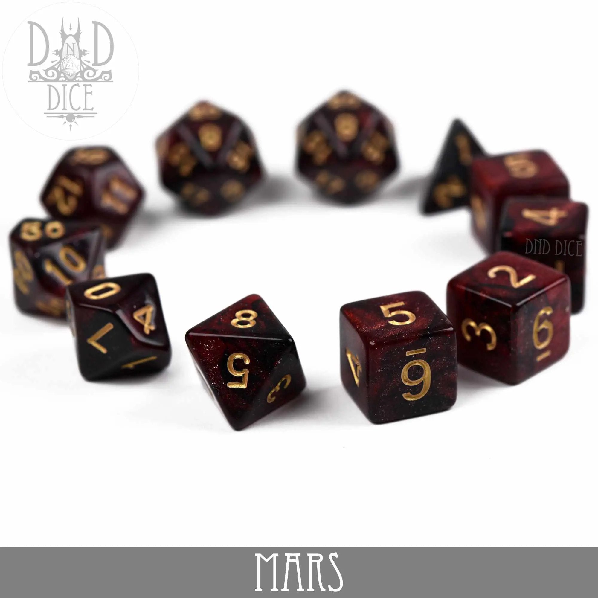 Mars Galaxy 7 or 11 Dice Set by DNDDICE.COM