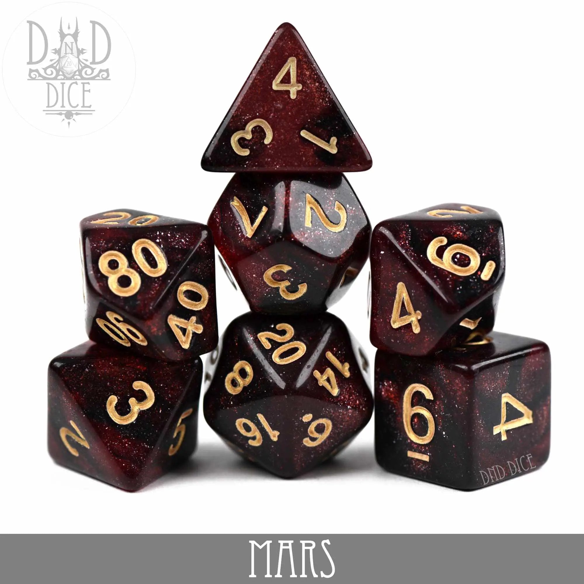 Mars Galaxy 7 or 11 Dice Set by DNDDICE.COM
