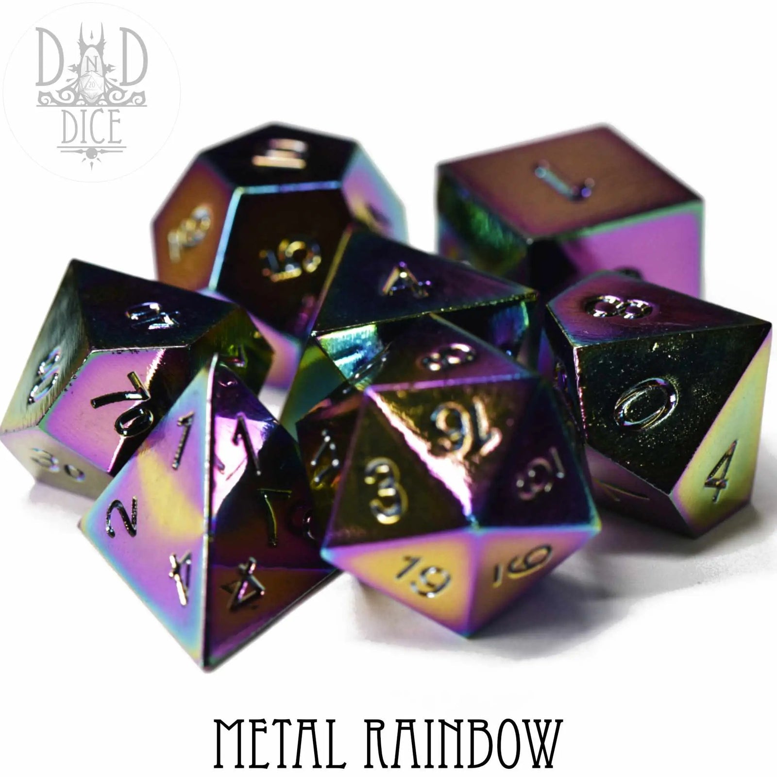 Metal Rainbow Dice Set by DNDDICE.COM