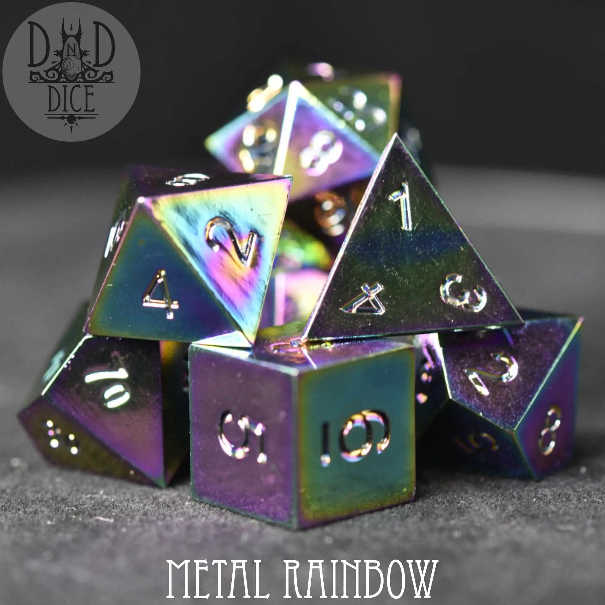 Metal Rainbow Dice Set by DNDDICE.COM