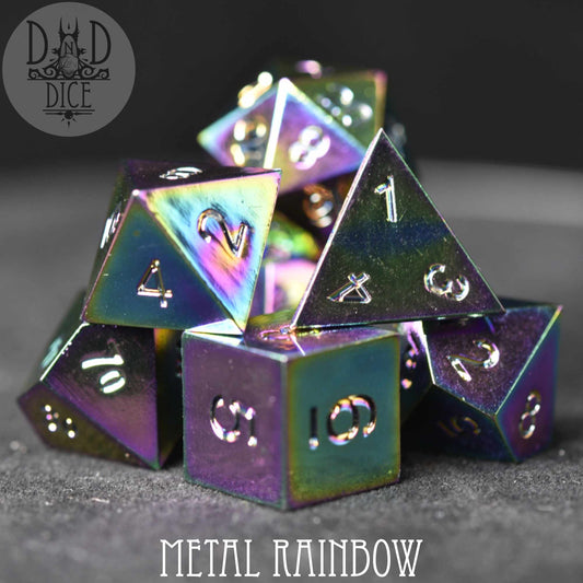 Metal Rainbow Dice Set