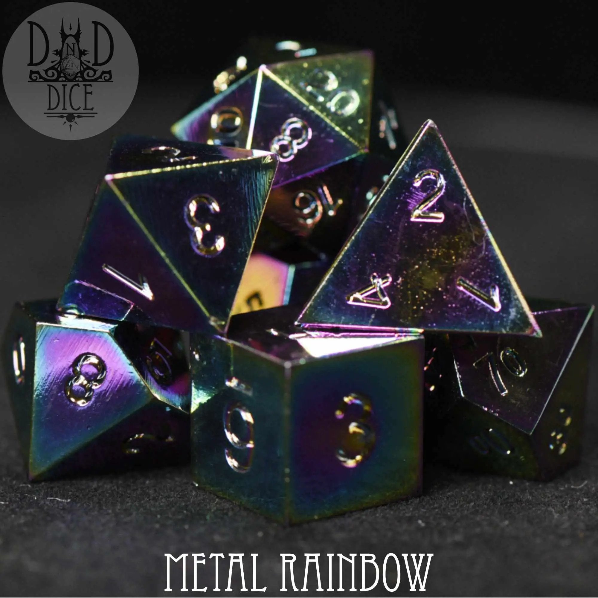 Metal Rainbow Dice Set by DNDDICE.COM