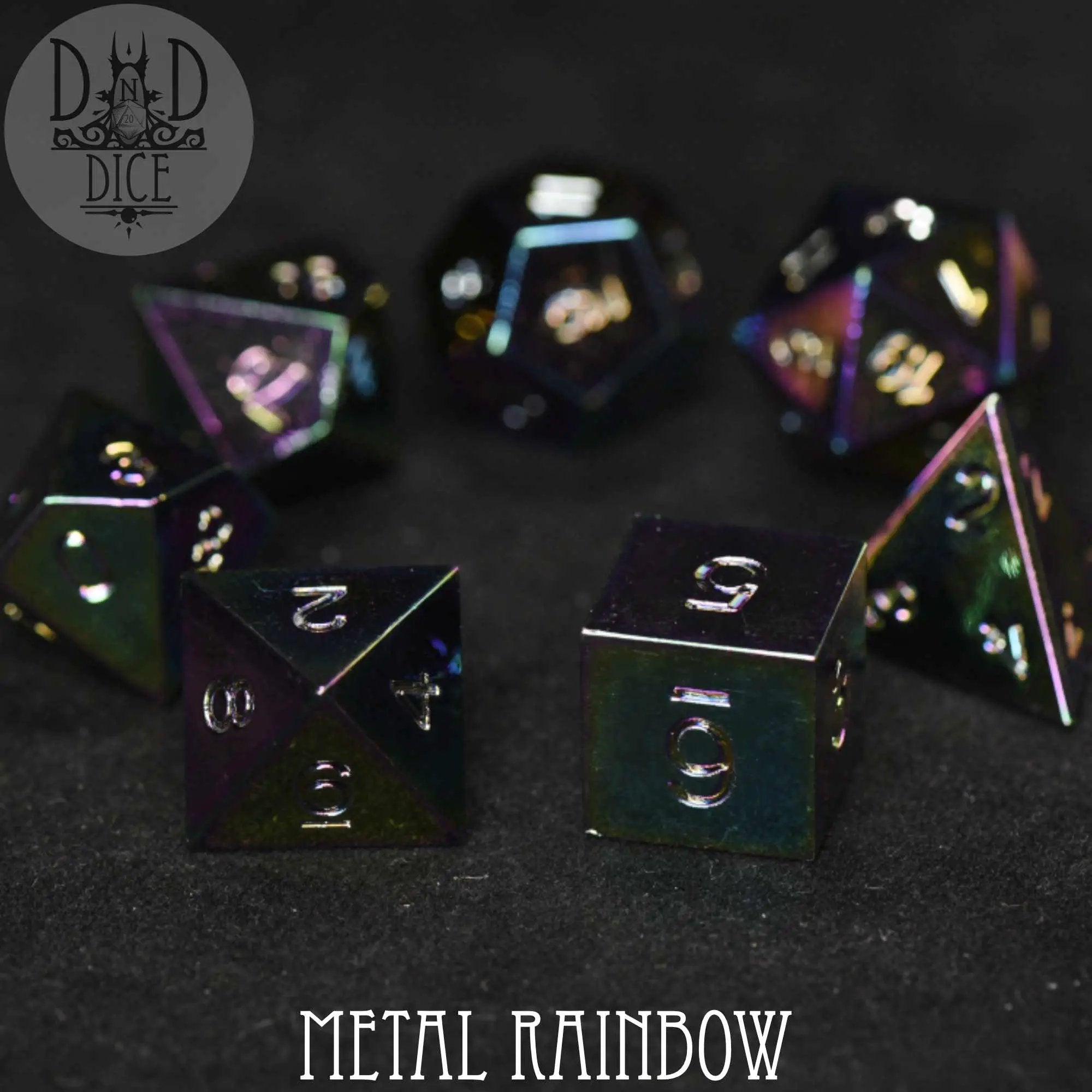 Metal Rainbow Dice Set by DNDDICE.COM